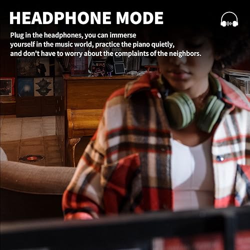 Miniatura 5 de Piano digital de acción ponderada de 88 teclas B83 + banco de piano de hierro AODSK UAP-10