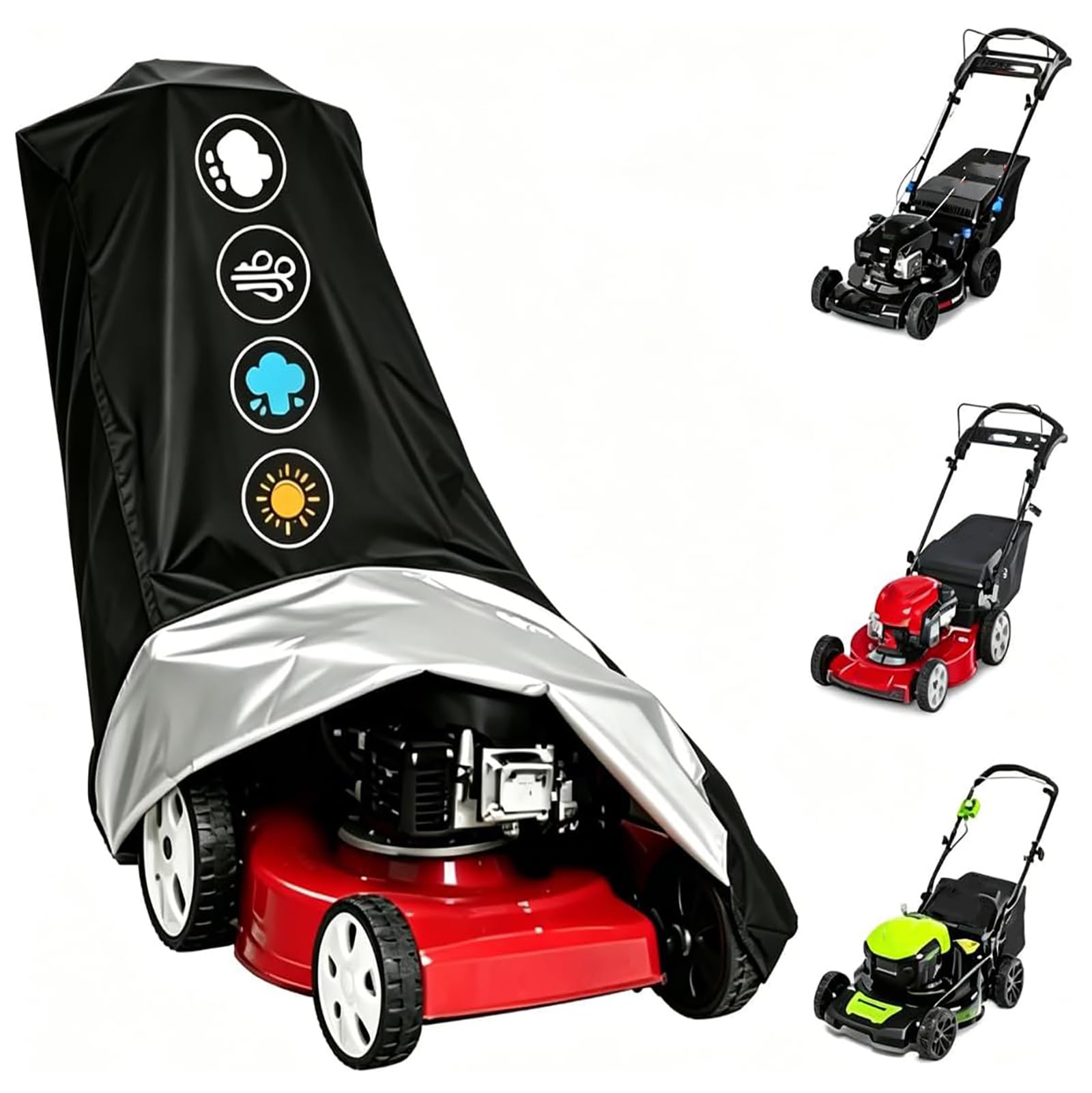 Funda para Cortacésped de Empuje para Makita PLM5121, Cubierta Protectora para Cortadora de Césped de Jardín, Protección Repelente al Agua contra Lluvia