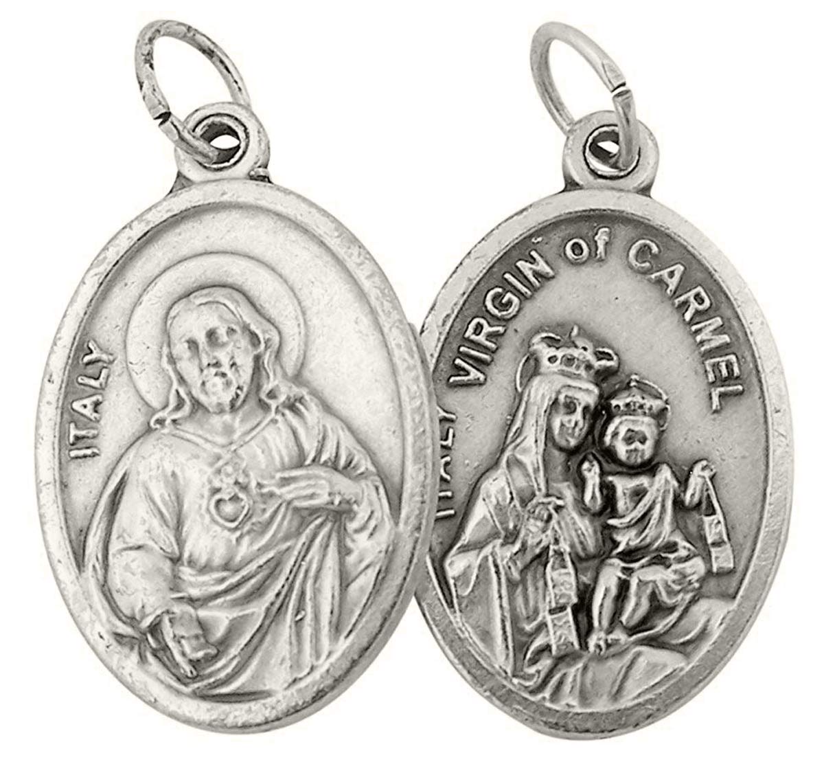 Catholic Patron Saint Medals Silver Toned Base, 1 Inch, Set of 2, Silver — view 26