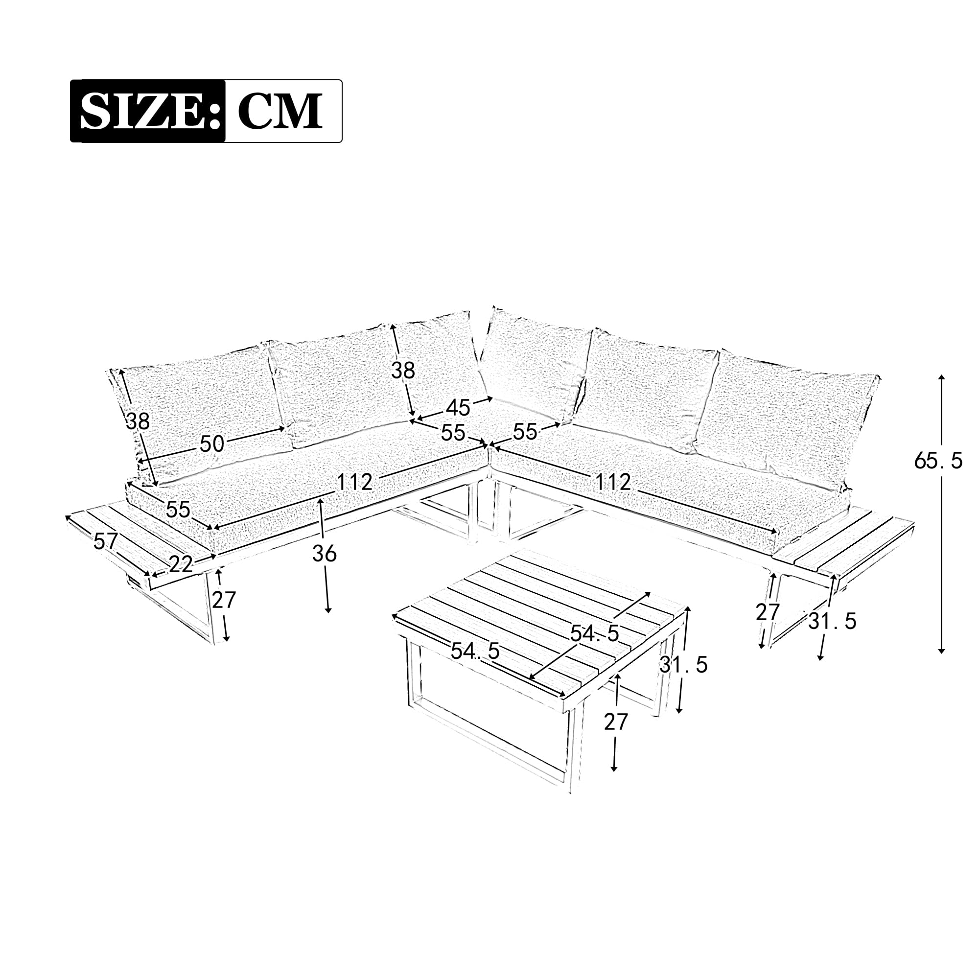 Idemon Set per il tempo libero da giardino, posizione angolare con funzione regolabile (5 livelli regolabili, fino a 55°), tubo in acciaio zincato, piastra in plastica con venature in teak, con