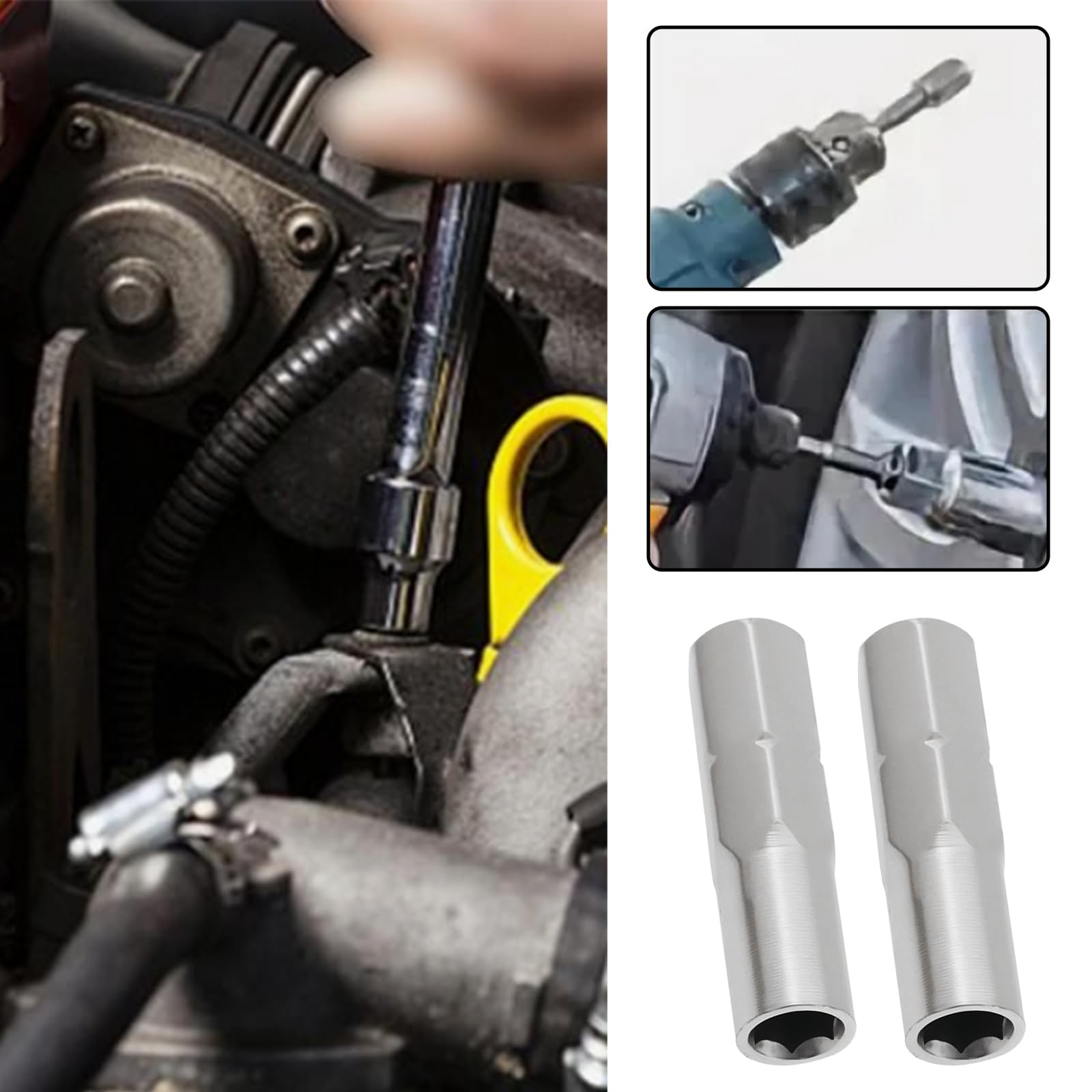 SG Store 10Pcs 1/4 to 4mm Bit Adapter Compatible with Hex Shank Magnetic Holder 5 Pieces 1/4 to 4mm Hex Adapter Magnetic and 5 Pieces Drill Extension Micro Bit Holder - Image 3