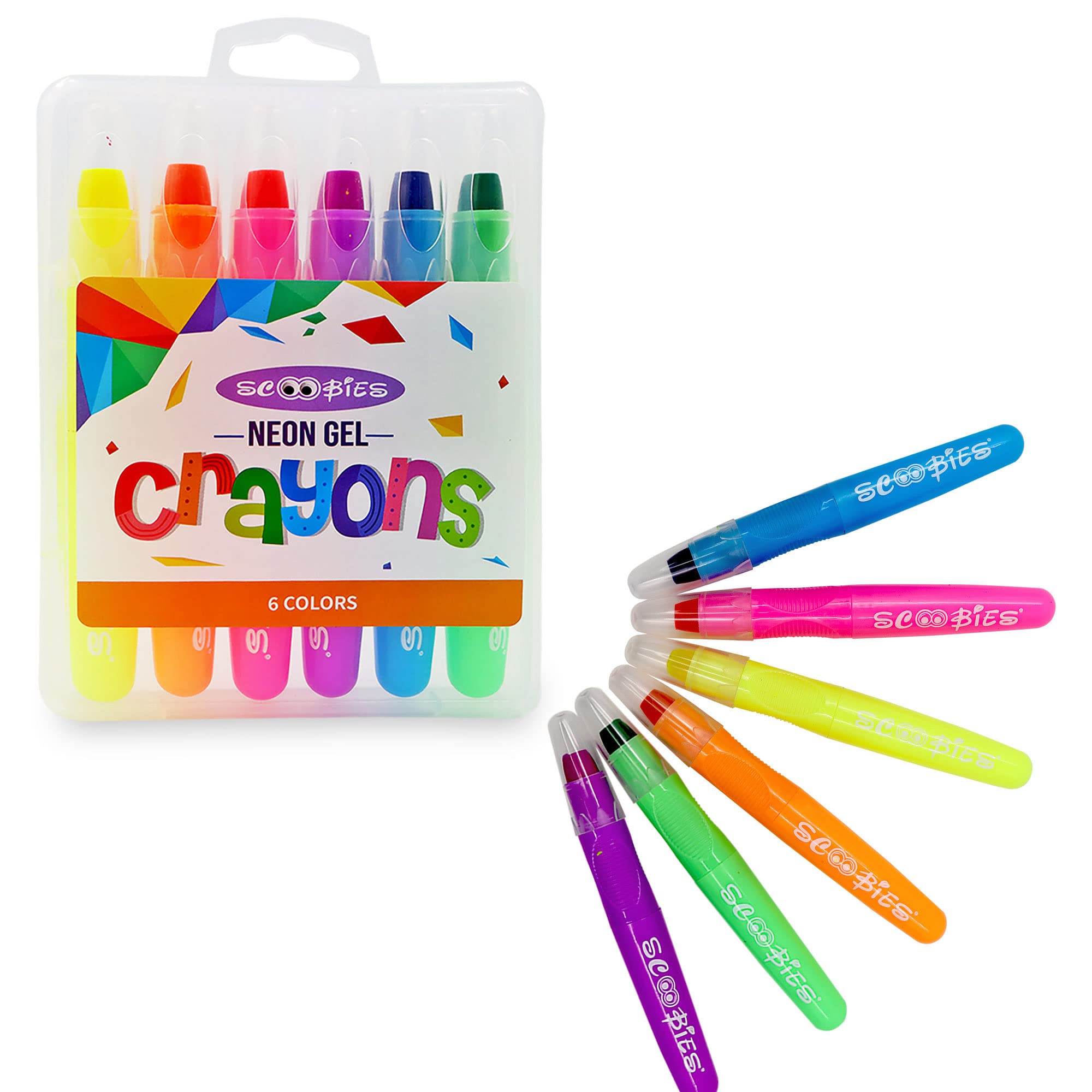 Scoobies Neon Gel Crayons | Pack of 6 Colors | Gives Glowing Effect In The Dark | Water Soluble | Smooth & Buttery | With Twist Up Mechanism | Multi-Surface Compatible | Non-Toxic & Kids Safe (B0BLHG4QN8) Amazon Price History, Amazon Price Tracker