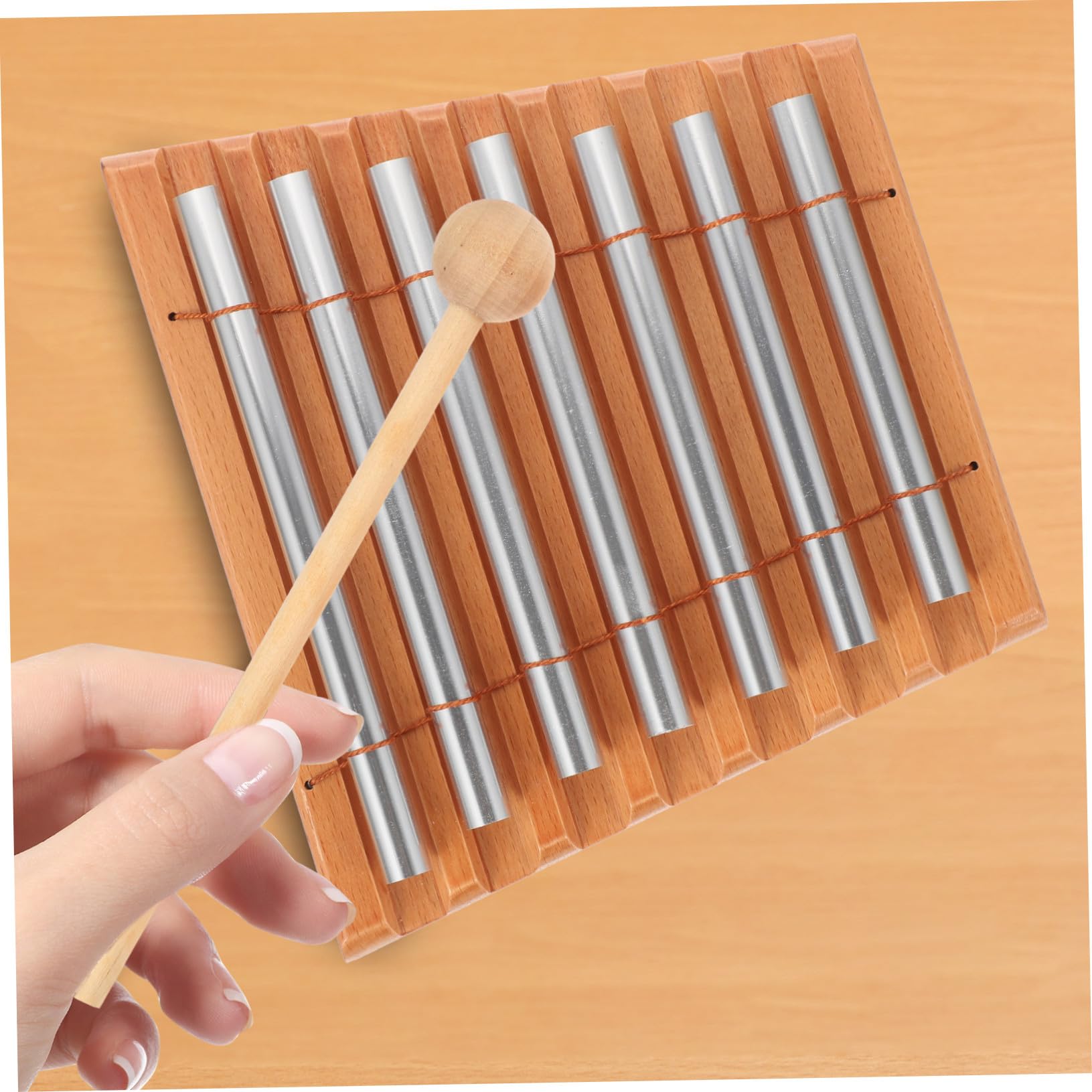 ORFOFE Campanelli a Percussione in Legno a 7 Note per Ragazzo Ragazza, Set Musicale per Insegnamento e Gioco Educativo in Classe