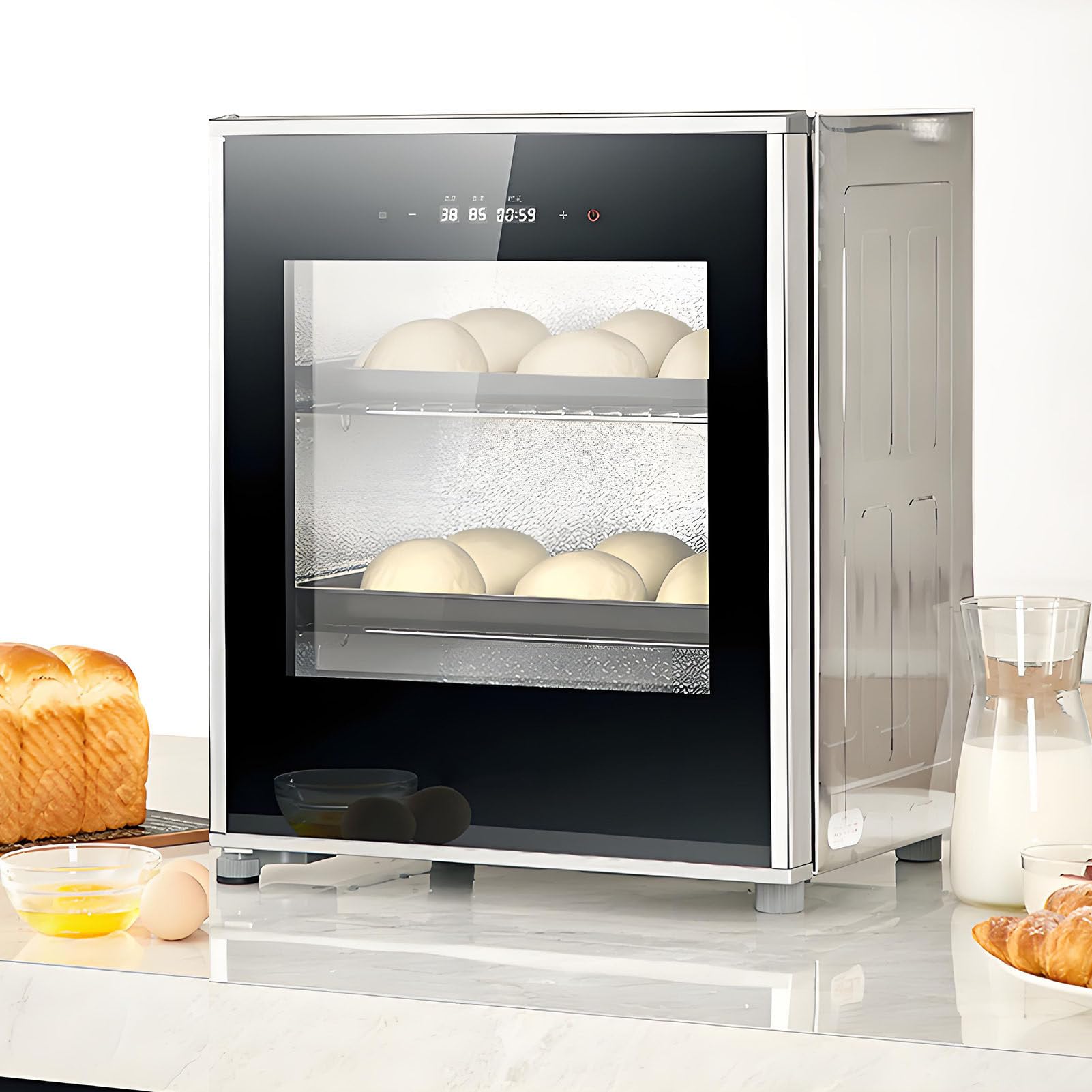 Gärbox Teig mit 2 Einschüben&1 Wanne, Große 40L Kapazität