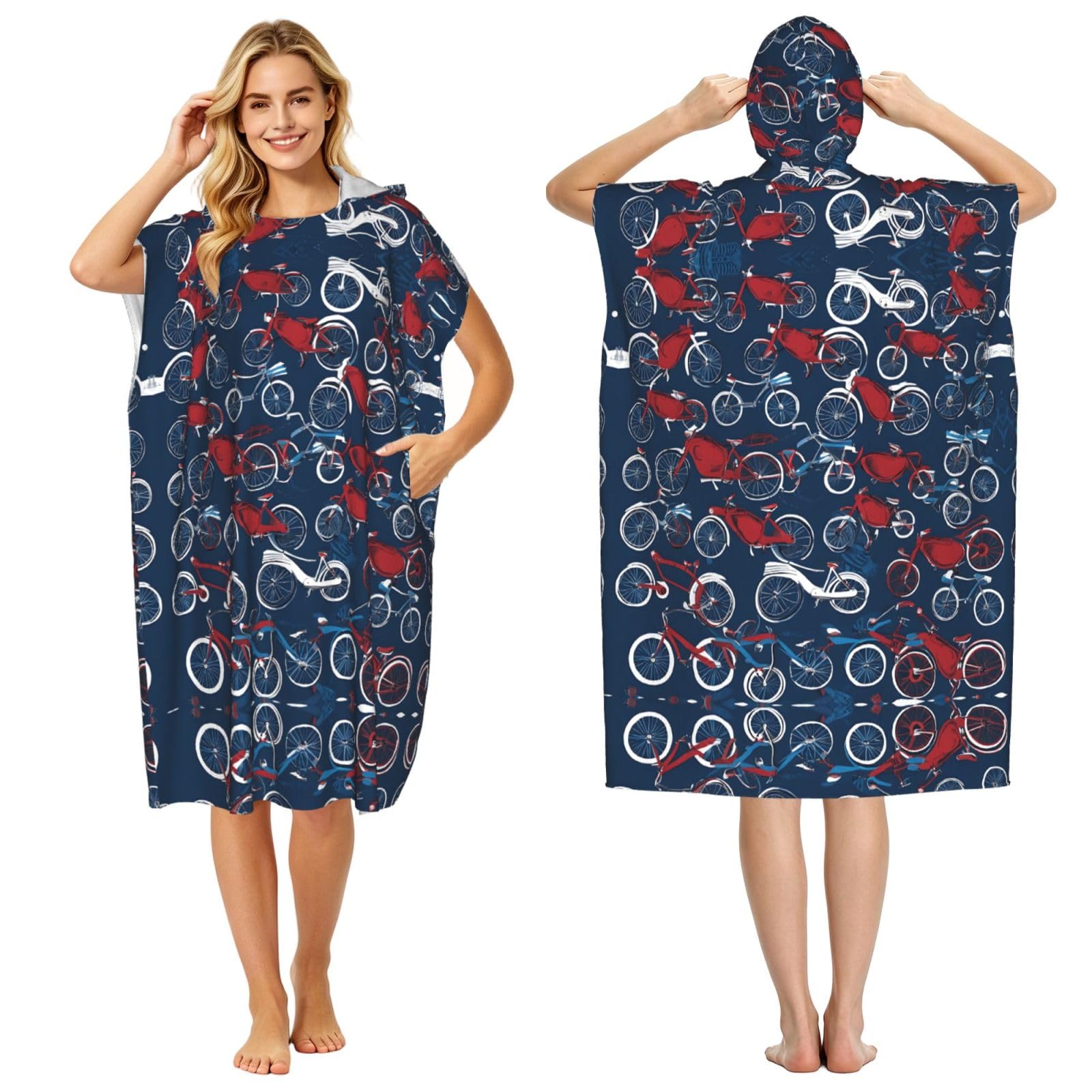 Poncho plage adulte anti-froid en microfibre pour le surf et la natation