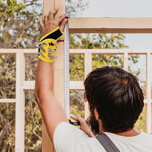 Miniatura 6 de Pulsera magnética con imanes superfuertes para tornillos, clavos, brocas. Diseño único de soporte de muñeca genial y práctico regalo para padres,