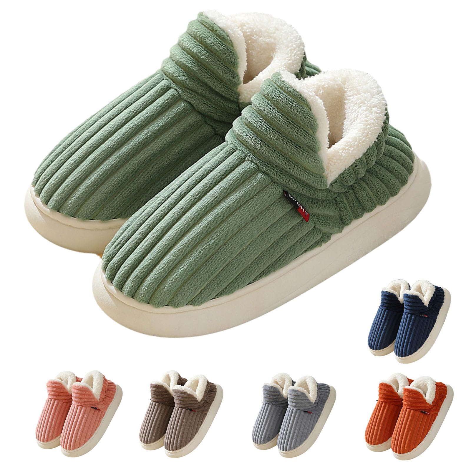 ImtosecFluffy Slippers for Women, Cloud Slippers Pillow Warm Fuzzy House Slippers, Thick Sole Anti-Skid Cozy Plush Booties