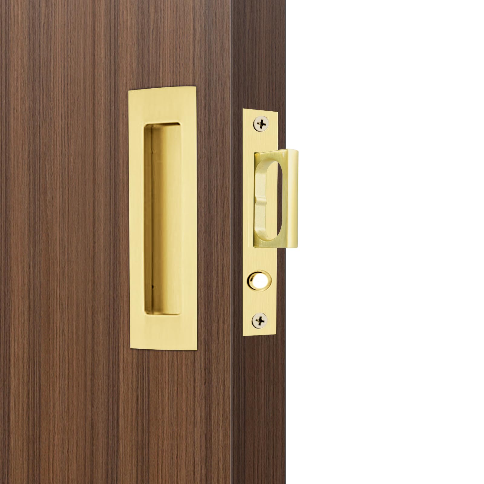 Dontay Sliding Pocket Door Handles,Heavy Duty Edge Pull,4.72'',Brass,2 Set