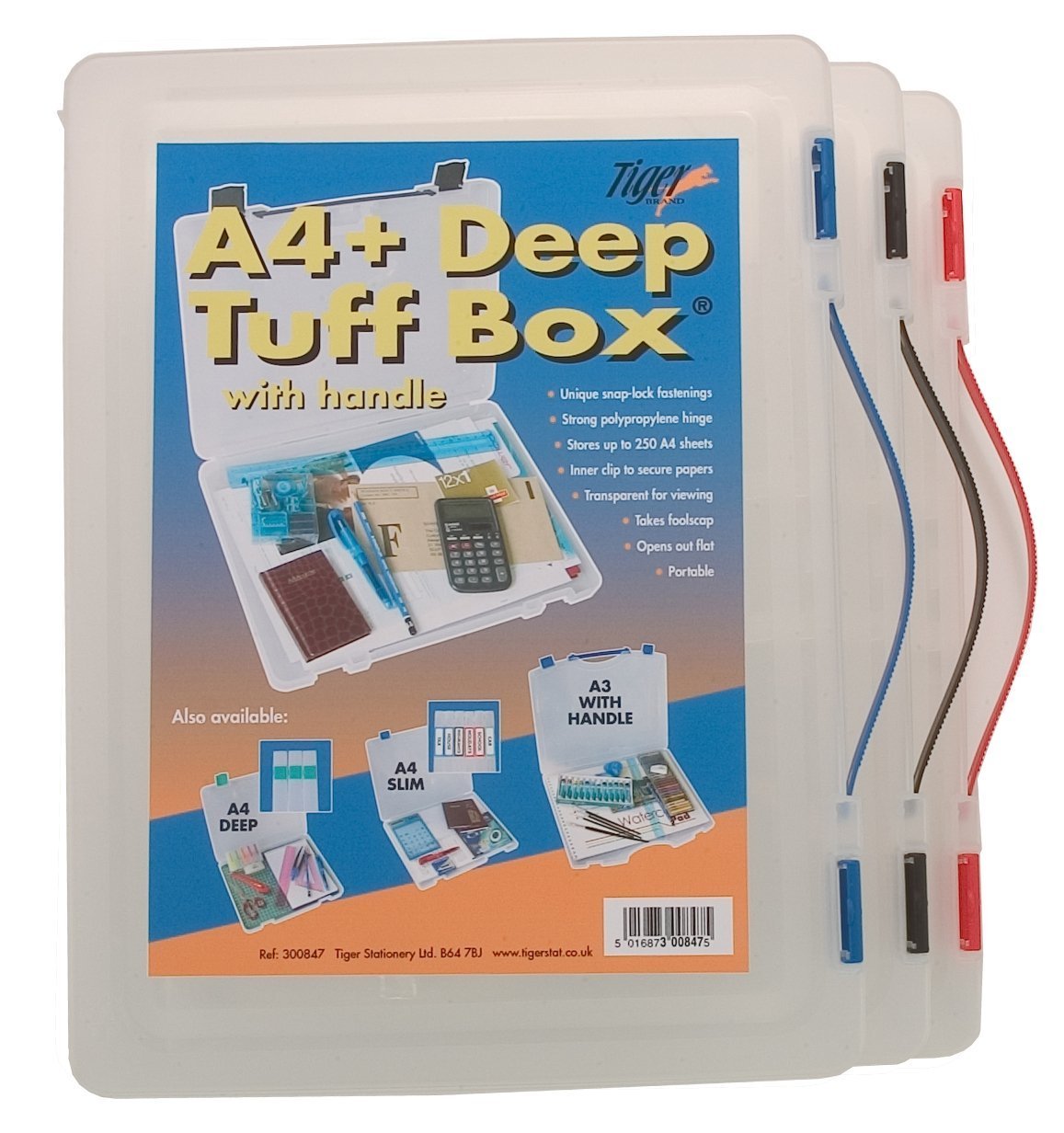 3X Tiger A4 Plus Deep Tuff Box With Handle