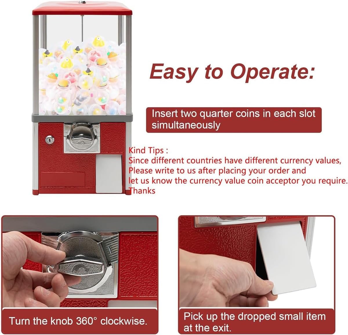 Store Vending Machine,4.5-5.5cm Spherical Capsule Bouncy Ball Dispenser,Commercial Candy Gumball Machine,for Game Stores,Retail Stores,Gadget Featuring