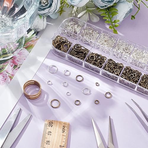 Miniatura 2 de PH PandaHall 1660 piezas de 2 colores de 0.15670.390.39 pulgadas de latón abierto 18 conectores de joyería de calibre 18 para fabricación de aretes,