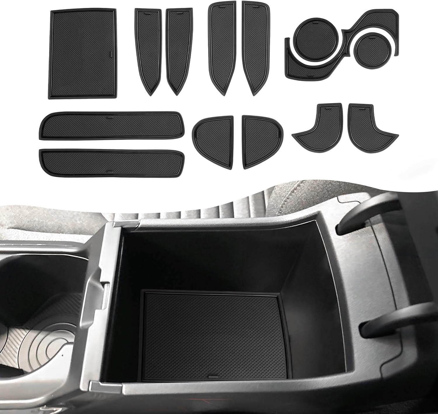 SXCY Compatible with 2025 2026 K4 Cup Holder Inserts Liner 2025 2026 K4 Door Slot Mats for 2025 2026 K4 Accessories Cupholder Console Inserts Liner Cupholder Console Inserts Liner (Black)