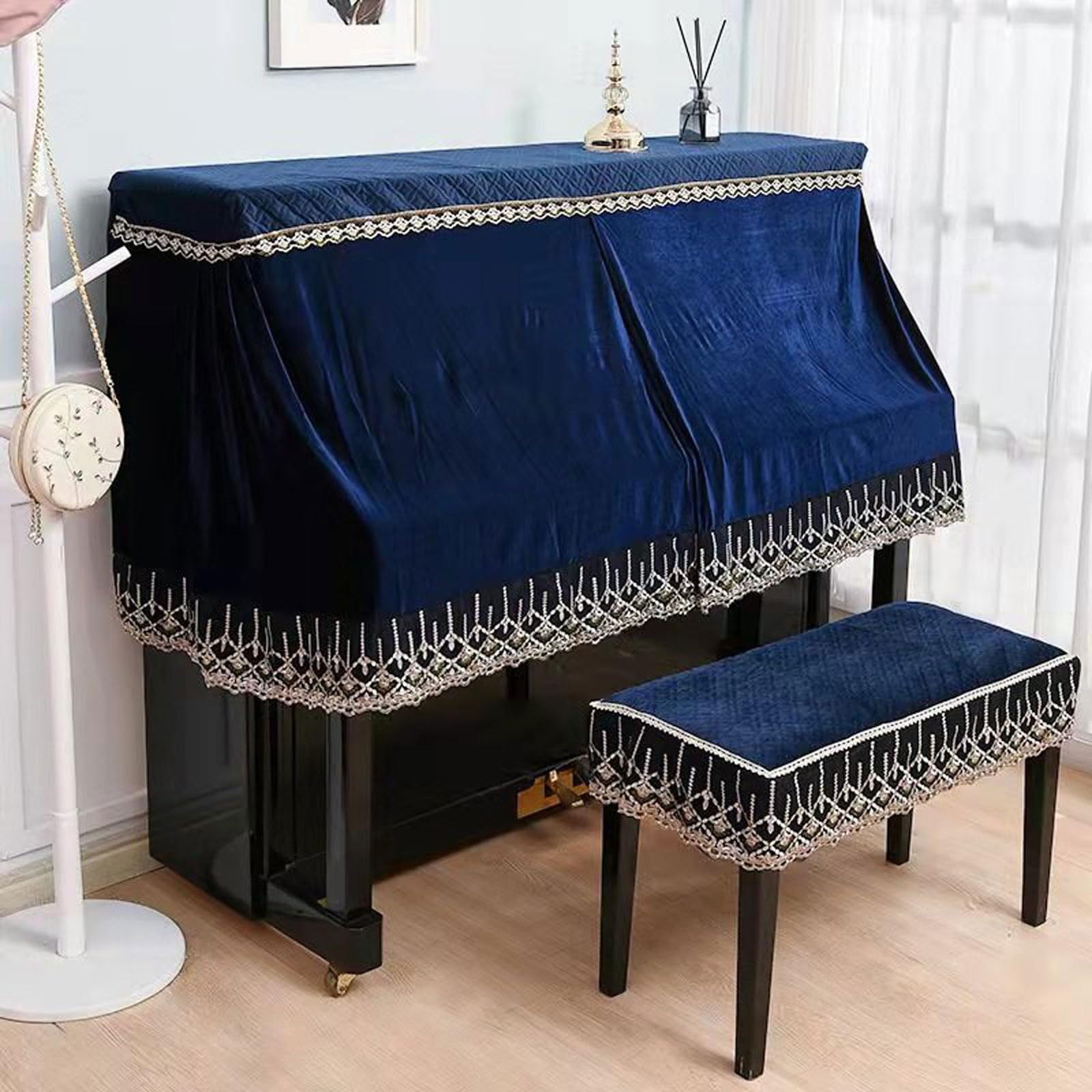 Enigmaire Protective Cover For Upright Pianos,Household Dustproof Piano Cover,washable Multicolor Multiple Protective Piano Cover,Soft,Decorated,for Most Standard-Sized Upright Pianos