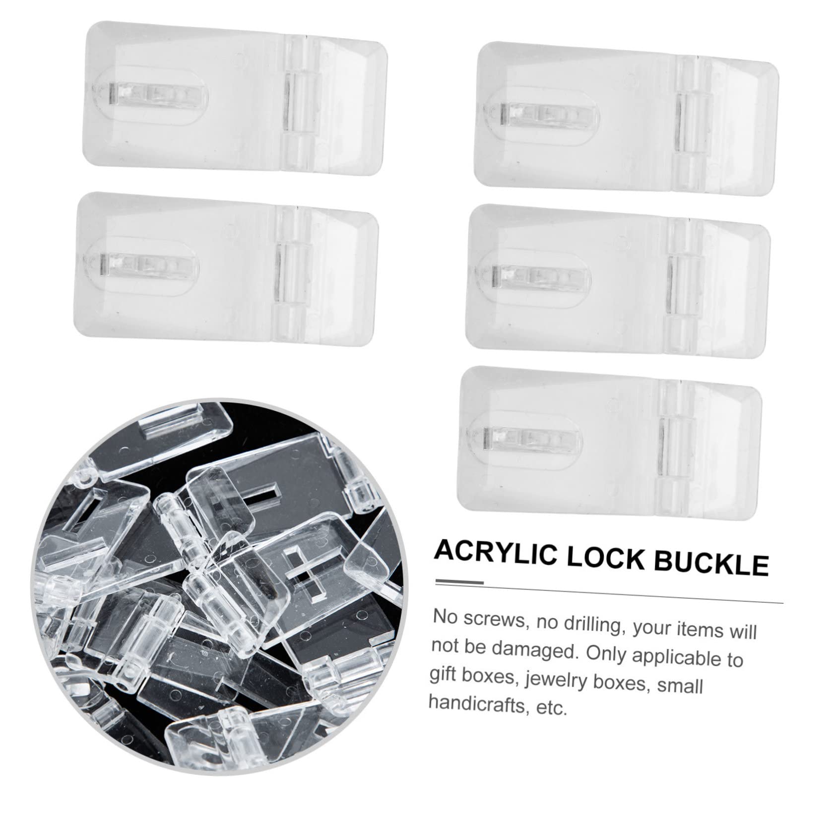 Veemoon Acrylic Hinge Lock Plastic Lock Hasp for Suitcase Mini Hinge Hasp Latches Hardware 20 Sets