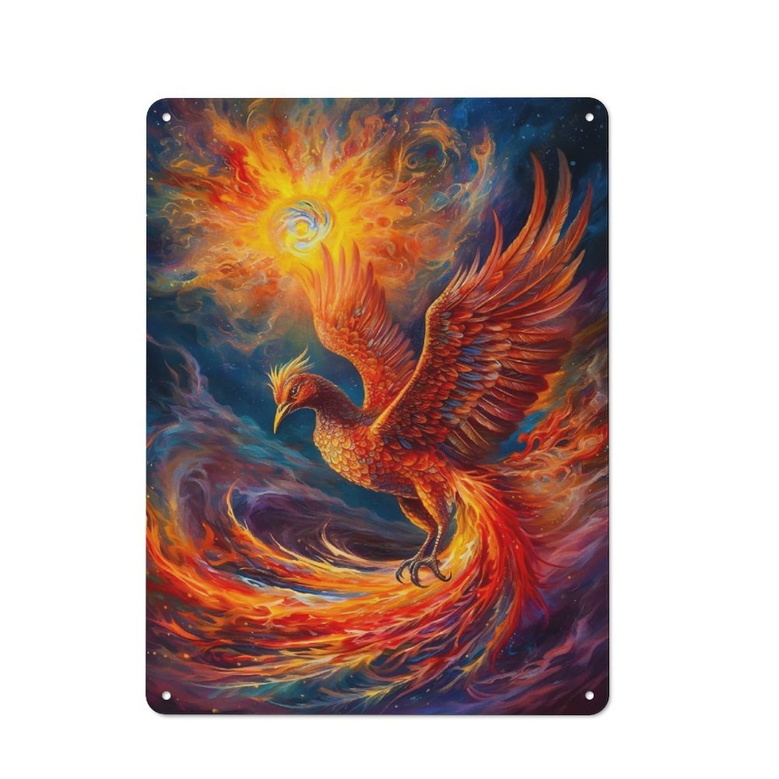 Junmoney Style For Guest Room Or Hallway, Abstract Phoenix Vintage Metal Sign 40X30cm, New-Space Wall Decor For Home Decor Collectors