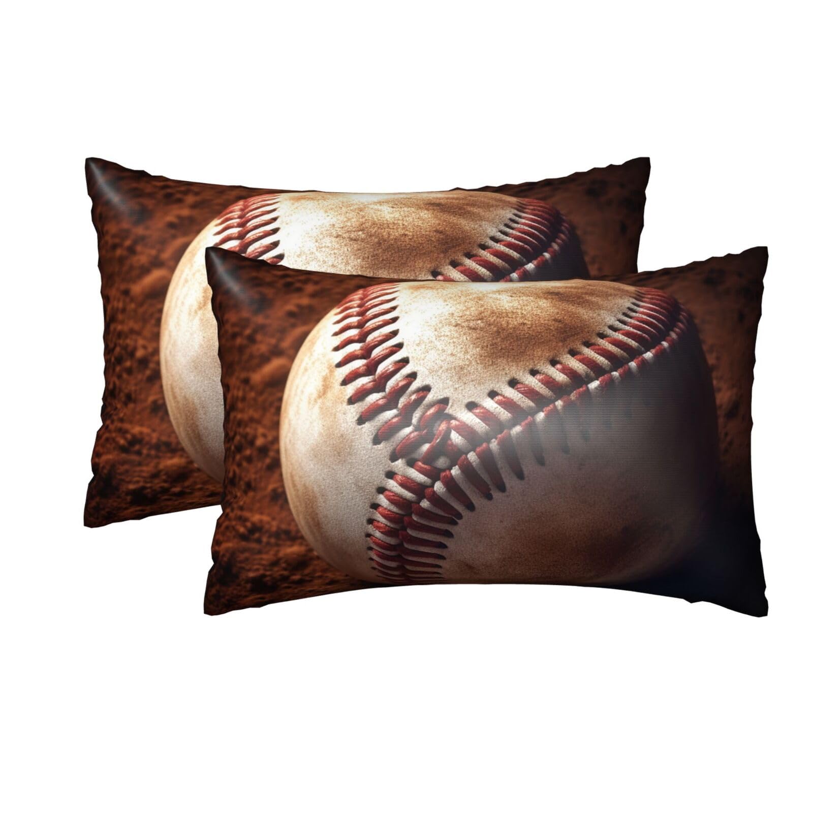 2 Pack Queen Silk Pillow Cases with Hidden Zipper, Luxury Soft Satin Pillow Covers for Hair and Skin, Baseball Pillowcases 20"x30" Bed Pillow Protectors Cover for Sleeping Gifts