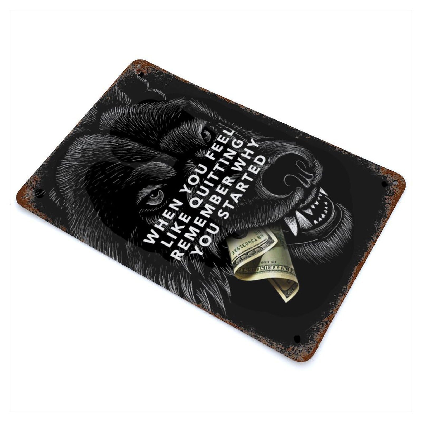 Dont Quit Motivation Rusty Metal Tin Sign 11.8"x7.9", Ideal for Farmhouse, Kitchen And Entryway Decor