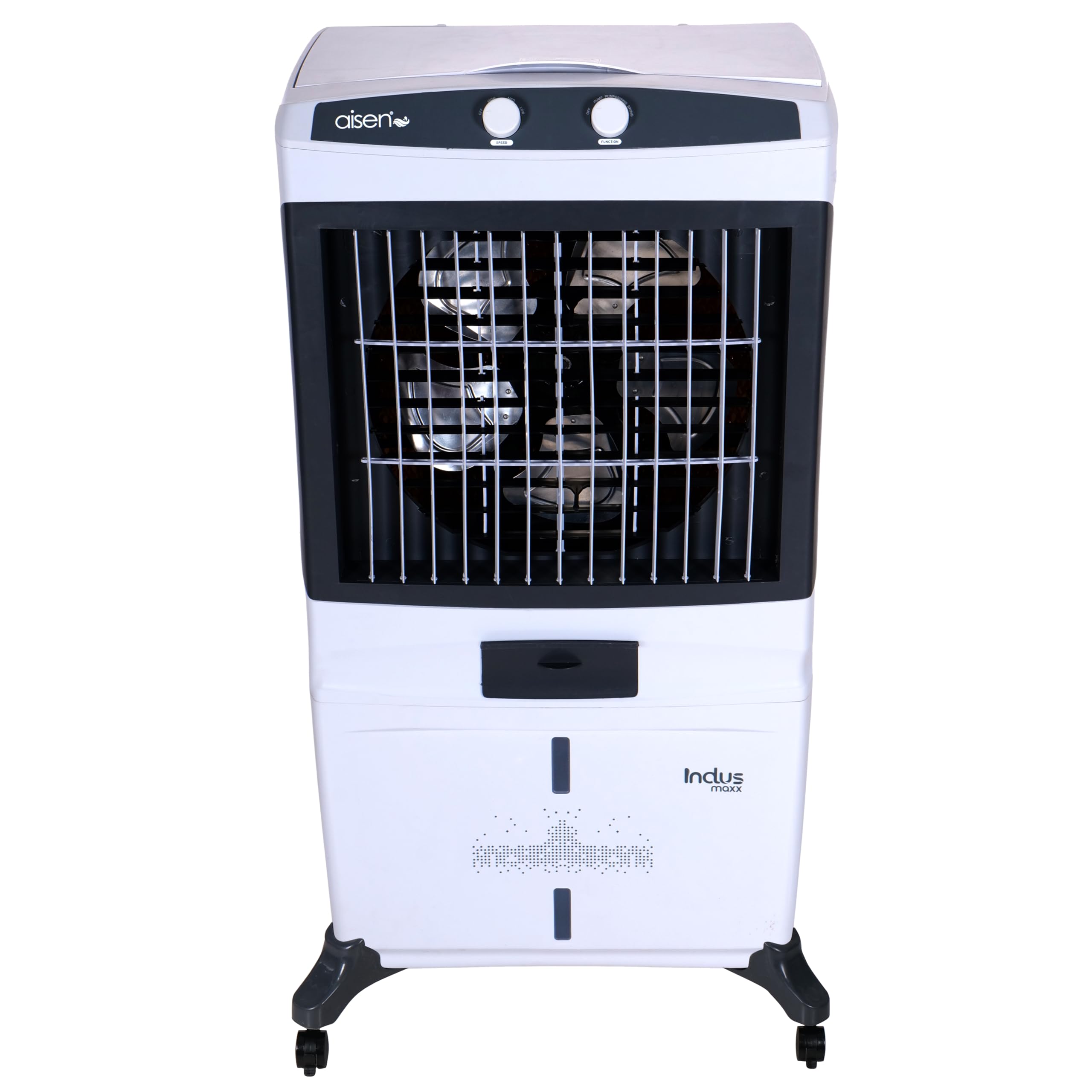 AISEN® Indus Max 115 L (AC2DMH815) Desert Air Cooler with Auto-Swing Technology, High-Density Honeycomb Cooling Pads, Powerful Air Throw With 4-Way Air Deflection, 3-Speed Control (White & Grey)-image-35