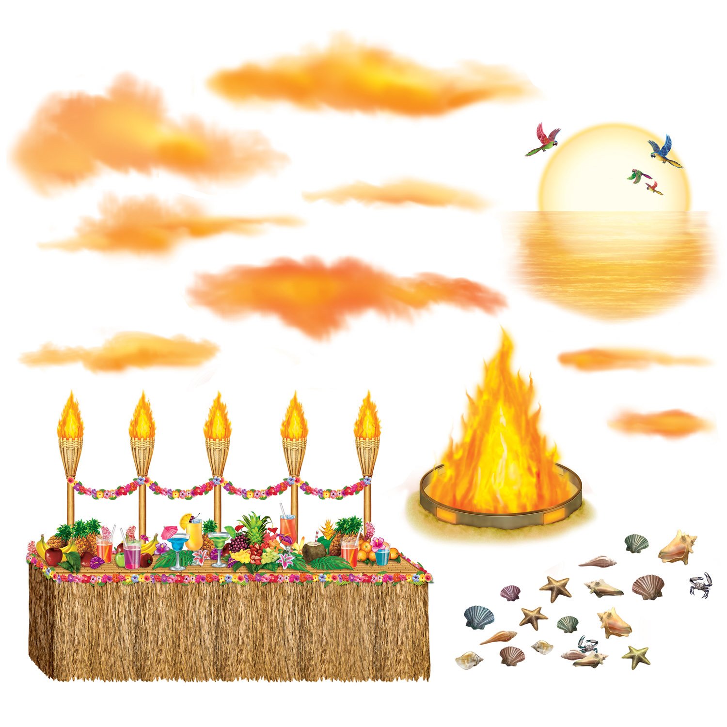 Accessoires de fête Luau Sunset Beistle pour décoration de table hawaïenne - 4