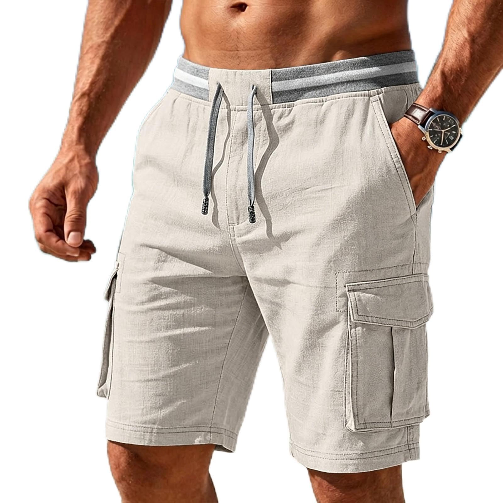 Short cargo homme en lin d'été ample léger style décontracté - 5
