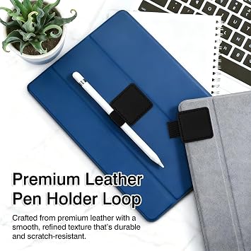 4-Pack Black Elastic Pen Loop Holders Adhesive PU Leather Sleeves