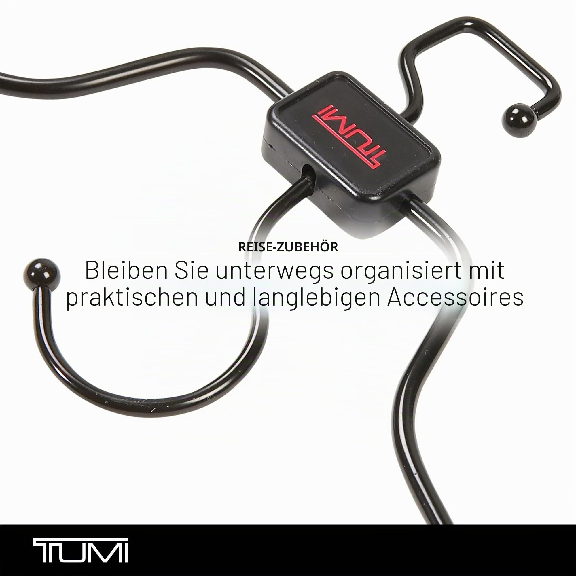 Tumi Kleiderbügel 2er Set, Schwarz, Einheitsgröße, Gepäckzubehör Reisebügel - Set mit 2 haltbaren wendbaren Haken für Kleidersack