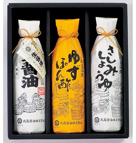 マルシマ醤油 ギフト 丸島 さしみ醤油 ゆずぽん酢 生醤油 和紙巻 360ml 3本セット A41 しょう油 国産 醤油 詰め合わせギフト ラッピング無料 のし無料 メッセージカード無料 内祝い 快気祝い 御礼 お返し お歳暮 お中元 香典返し 法要
