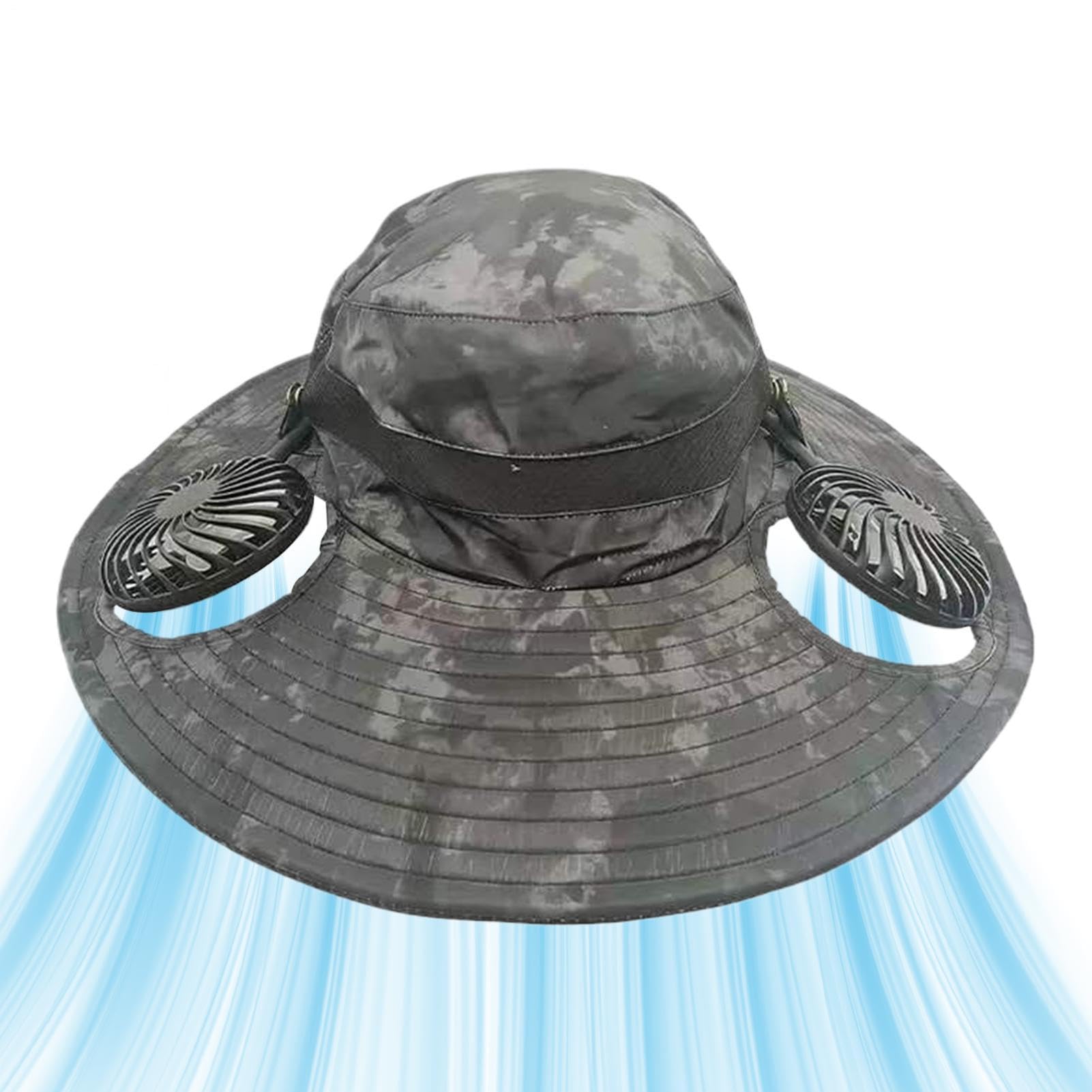 Generico Men Bucket Hat | Gorro portátil refrescante | Sombrero de sol de cubo con ventilador, para mujer, adulto, , chico, senderismo, viaje, playa, camping, trabajo