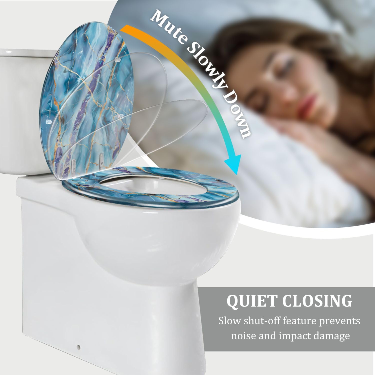 Asiento de inodoro genérico alargado de resina para baño