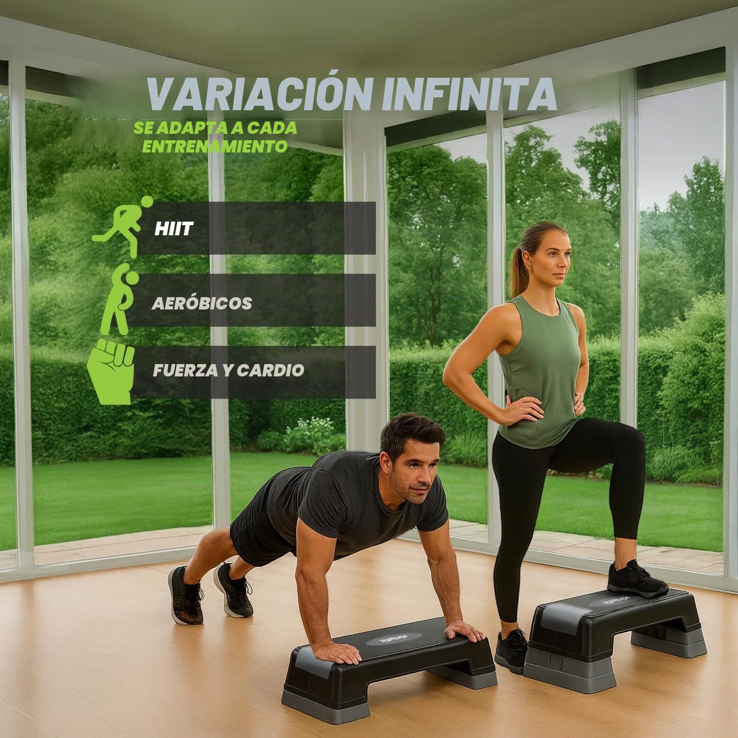 VirtuFit Plataforma Aeróbica - Paso Aeróbico - Ajustable
