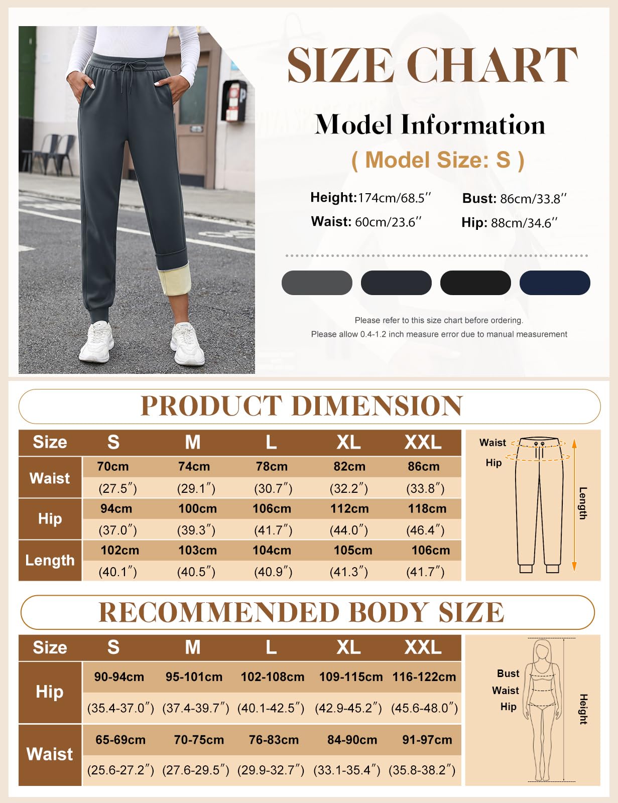 PASUDA Pantaloni Tuta Donna in Pile Invernali Sherpa Foderati Pantaloni da Jogging Donna Caldi Elastico Vita Alta Pantaloni Casual Pantaloni Sportivi da Jogger con Coulisse e Tasche