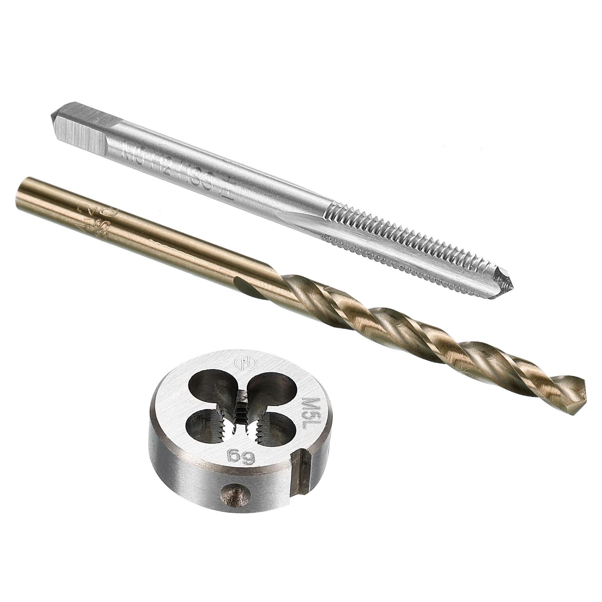 Uxcell M5 X 0.8 Left-Hand Tap, Die, And 4.2mm Drill Bit Set – HSS & Cobalt Steel For Precision Threading And Drilling