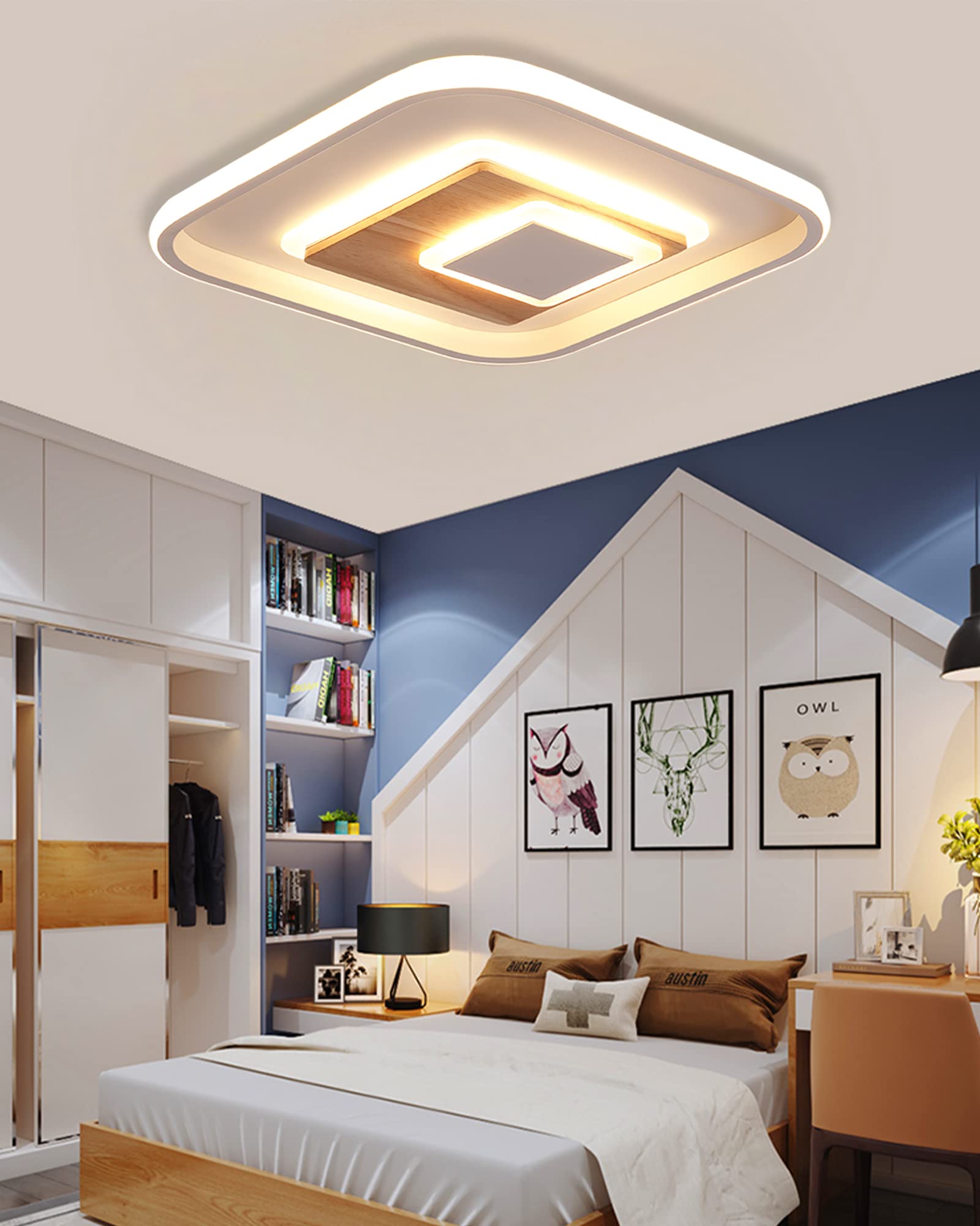 FANLG Wolken Deckenlampe 50cm - Dimmbar Mit Fernbedienung Kinderzimmer