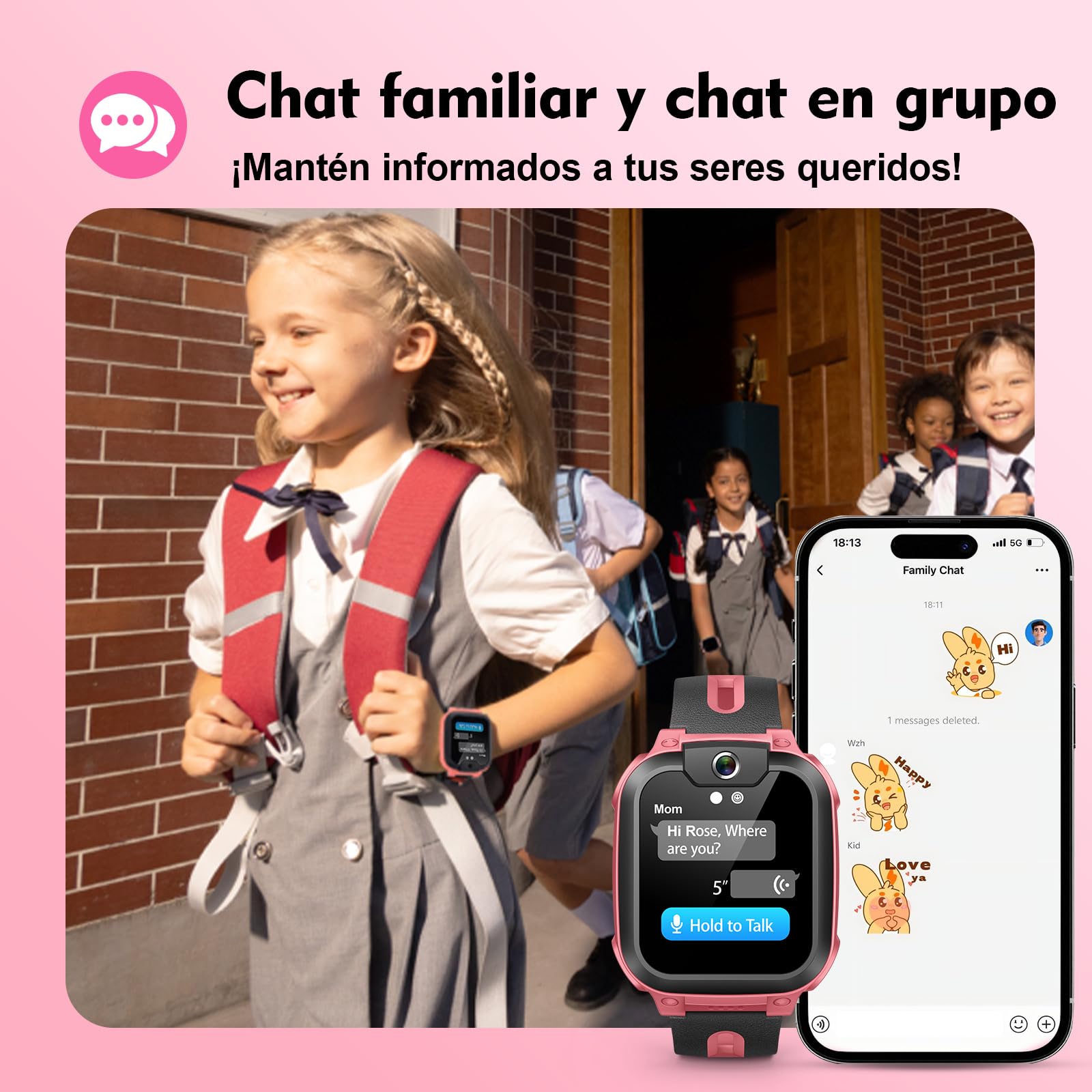 imoo Z1 Reloj Inteligente Niño con GPS y Llamadas 4G, Smartwatch Infantil con Teléfono y Videollamada HD, Localizador GPS en Tiempo Real, SOS, Modo Clase, IPX8 Resistente al Agua para Niñas y Niños