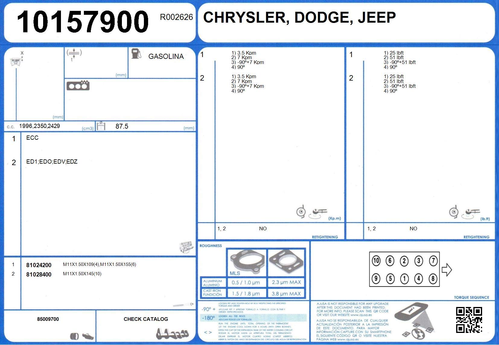 Kit Bulloni Testata Ajusa 81021400 - Per Motori Land Rover Discovery I E Rover 200, 400, 800 2.0 16V - 8