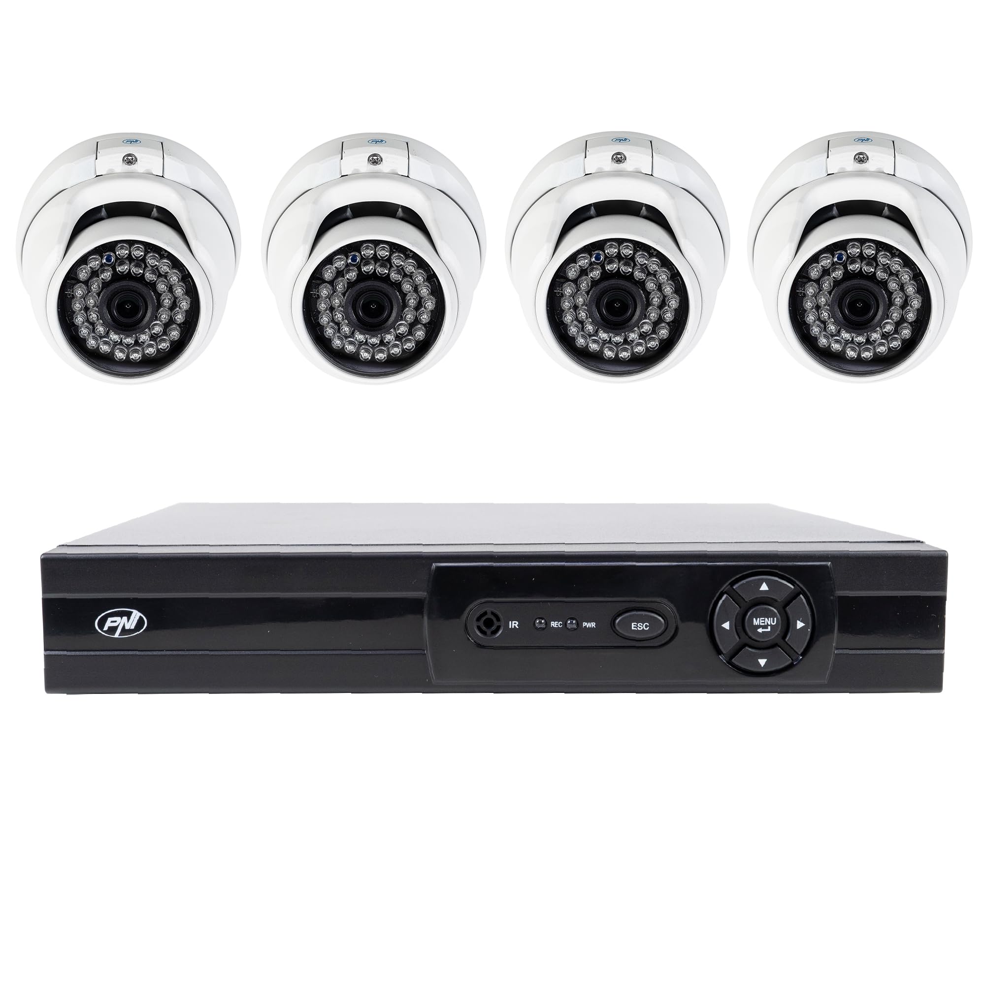 PNI House AHD880 Paquete de videovigilancia de 8 canales 5MP y 4 cámaras exteriores AHD25