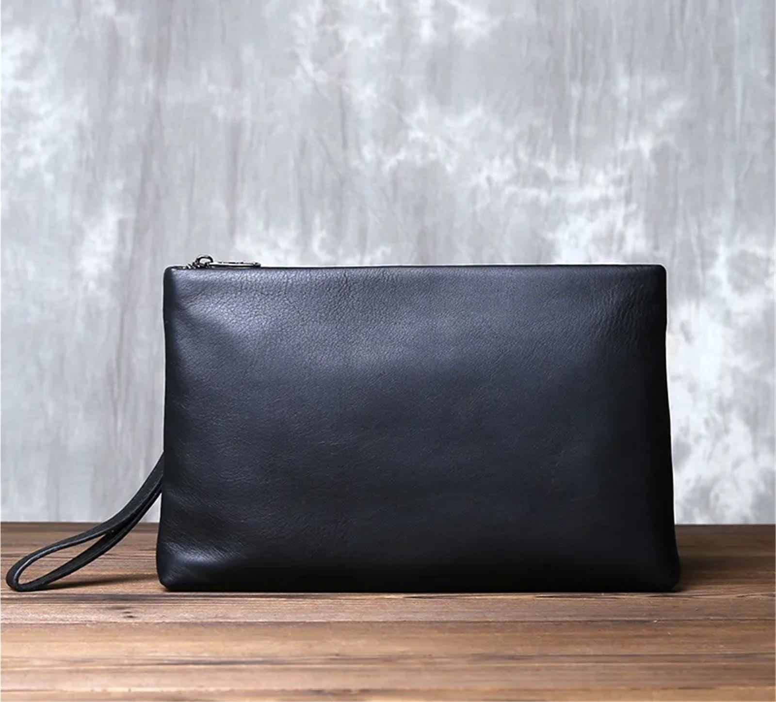 Pochette da lavoro lunga uomo Borsa for documenti in vera pelle busta semplice