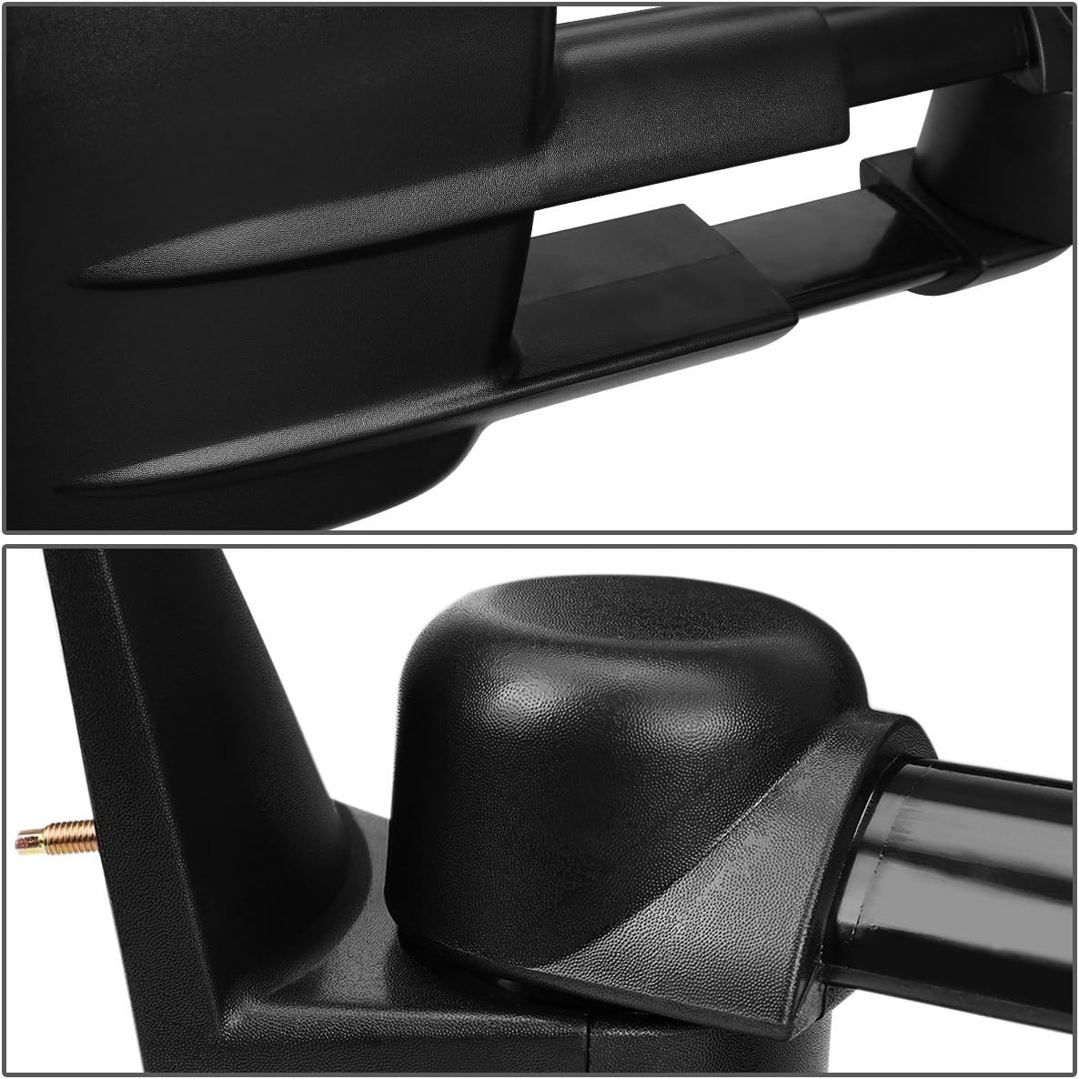 DNA Motoring TWM-022-T111-BK-R Powered Foldable Telescopic Towing Mirror Compatible With 88-98 C/K 1500; 88-00 C/K 2500; 95-99 Tahoe, Right/Passenger Side