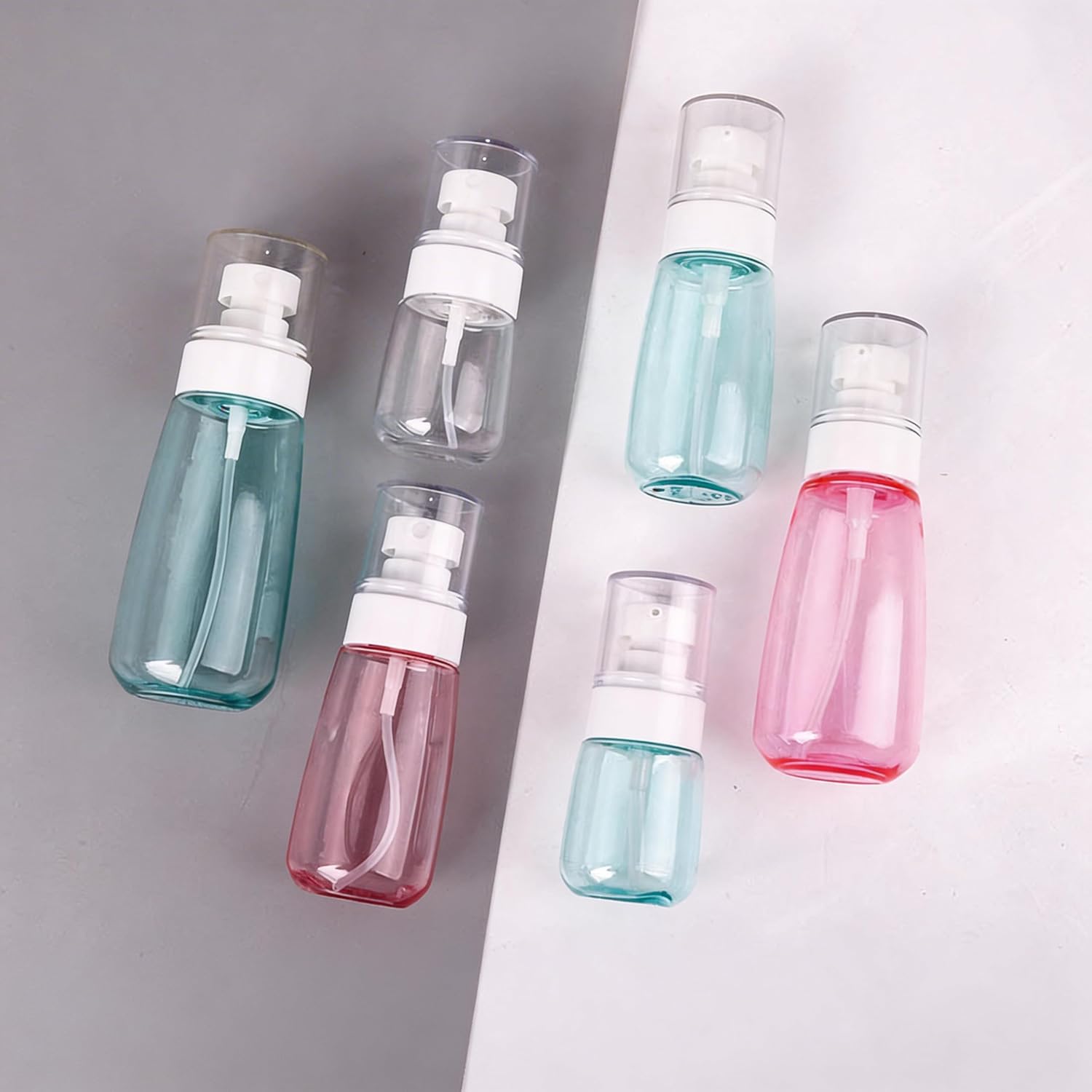 3Pcs 30ml Portable Mini Spray Bottles, Leak-Proof Plastic Travel Size Refillable Containers for Face Moisturizer, Toner, Perfume, and Hand Sanitizer