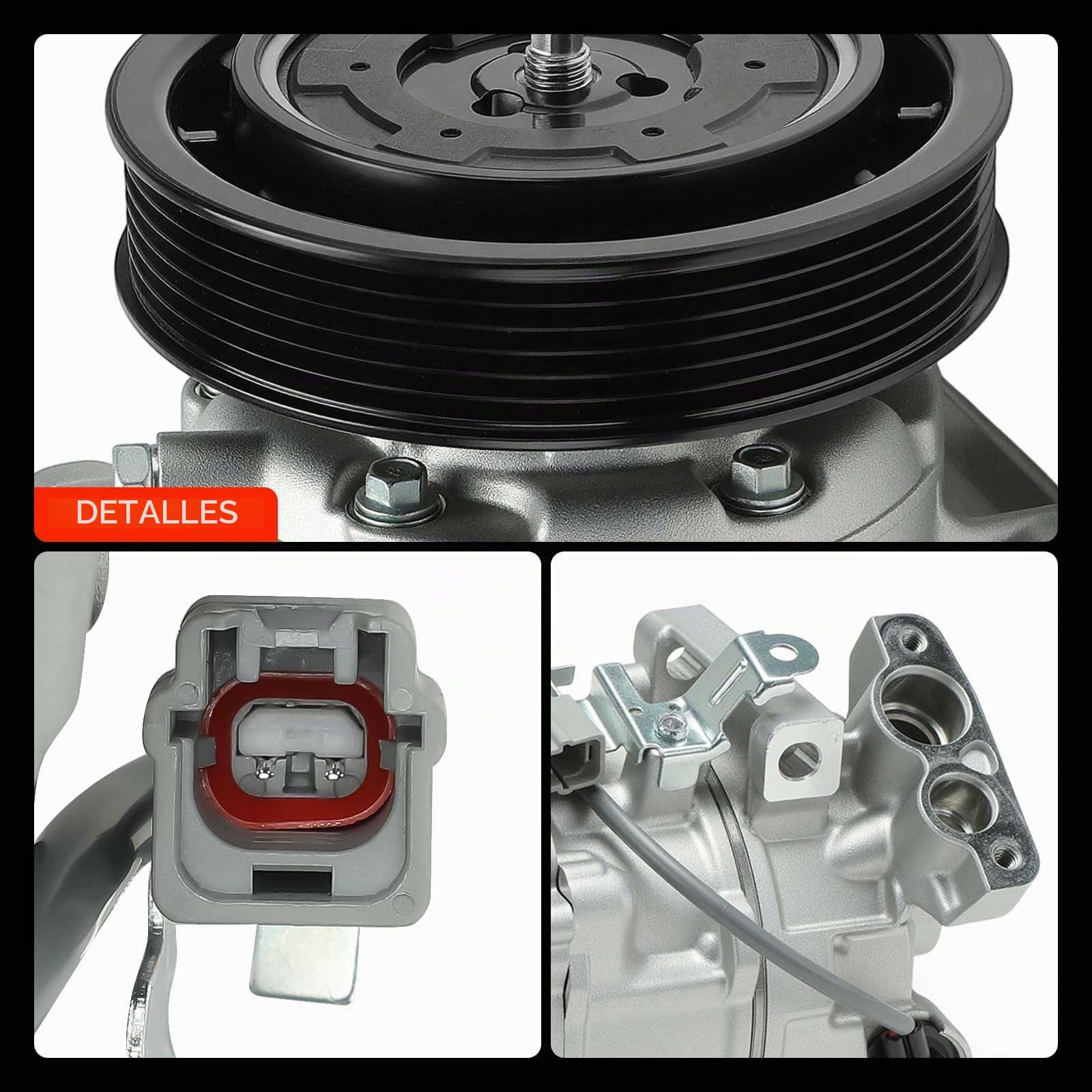 Frankberg Compresor de aire acondicionado con embrague Compatible con Meg.ane III Grandtour KZ0/1 Meg.ane III Hatckback B3 BZ0/1 Scénic III JZ0/1 Replace# 8200939386incl. aceite premezclado