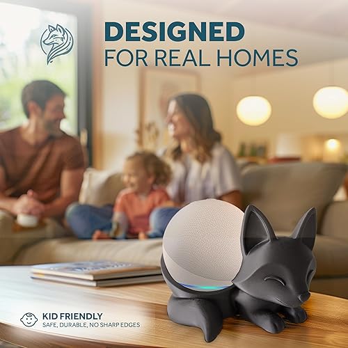 Miniatura 5 de Sleeping Fox Stand – 3D Printed Echo Dot Stand & Alexa Stand, Decorative Smart Speaker Alexa Holder in Eco-Friendly PLA, Anti-Slip Base, Compatible