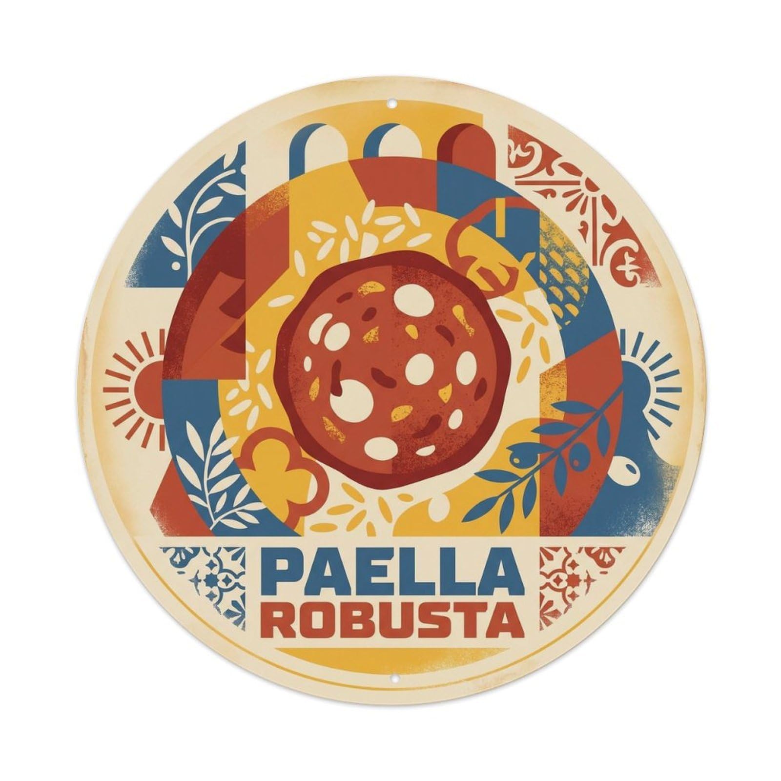 Spain Paella Cuisine Silkscreen Travel Food Market Metal Tin Sign