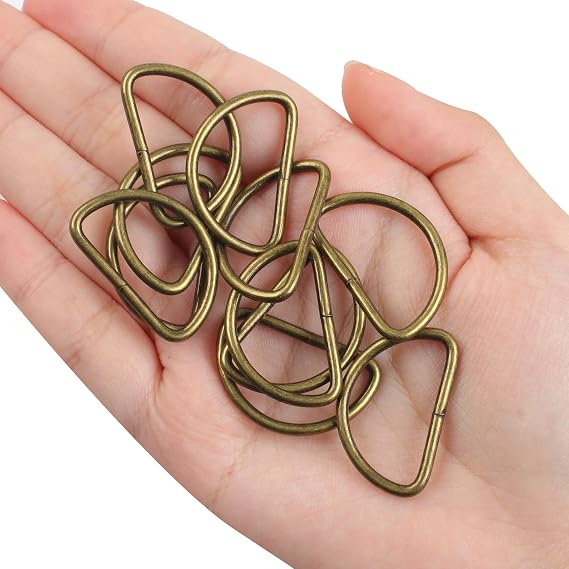 100 Pack Metal D Ring, 1in Heavy Stainless-Steel D Rings, Dee Rings Metal Buckle