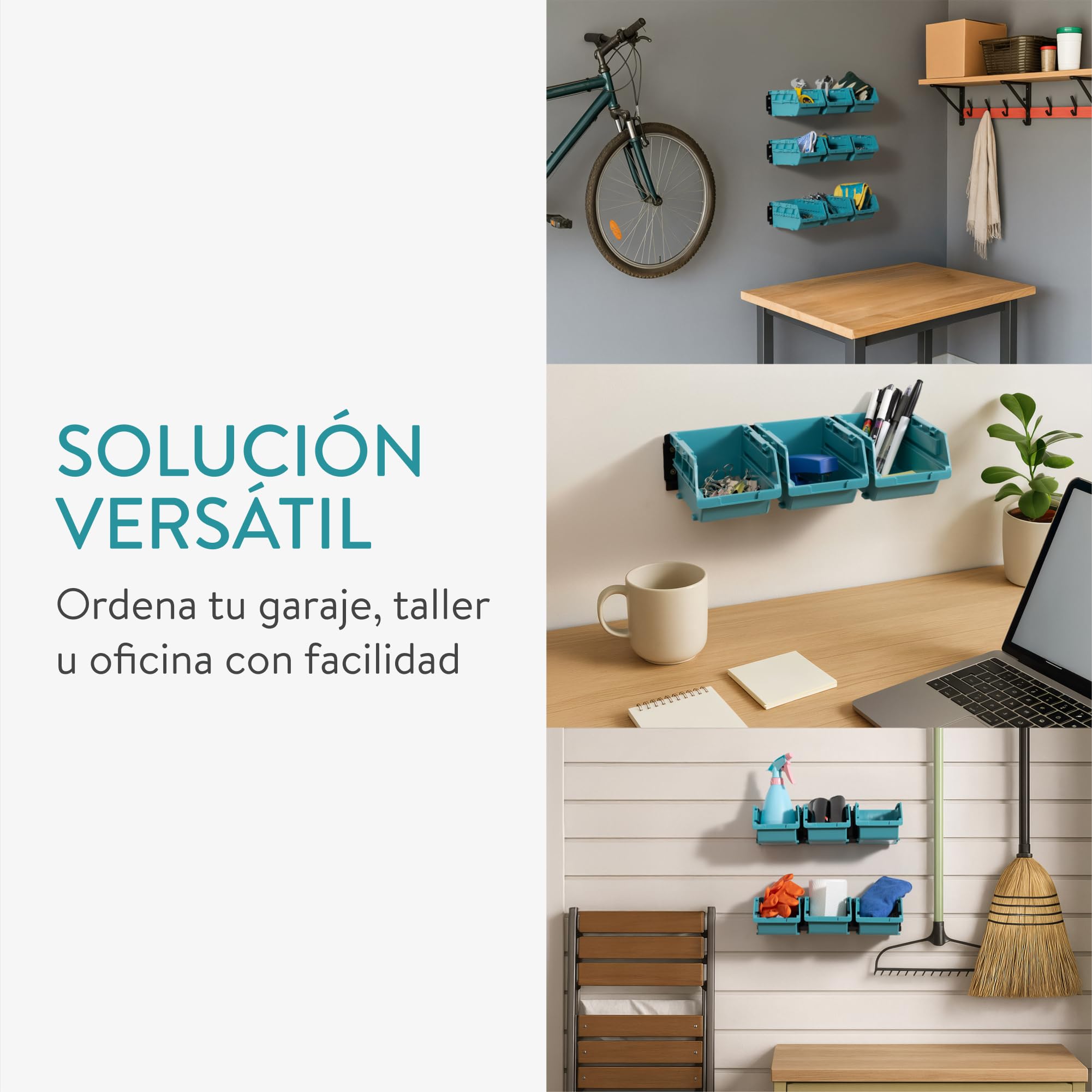 Navaris Organizador Herramientas Pared - Set 12x Gavetas de Plastico para Almacenaje Herramientas Taller Tornillos - Organizador Pared para Taller Garaje