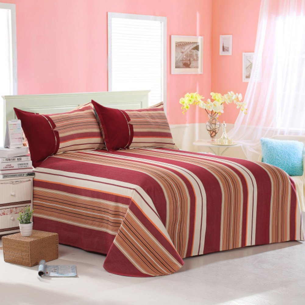 Drap en coton rétro 200x230 double grand drap plat lit adulte vintage