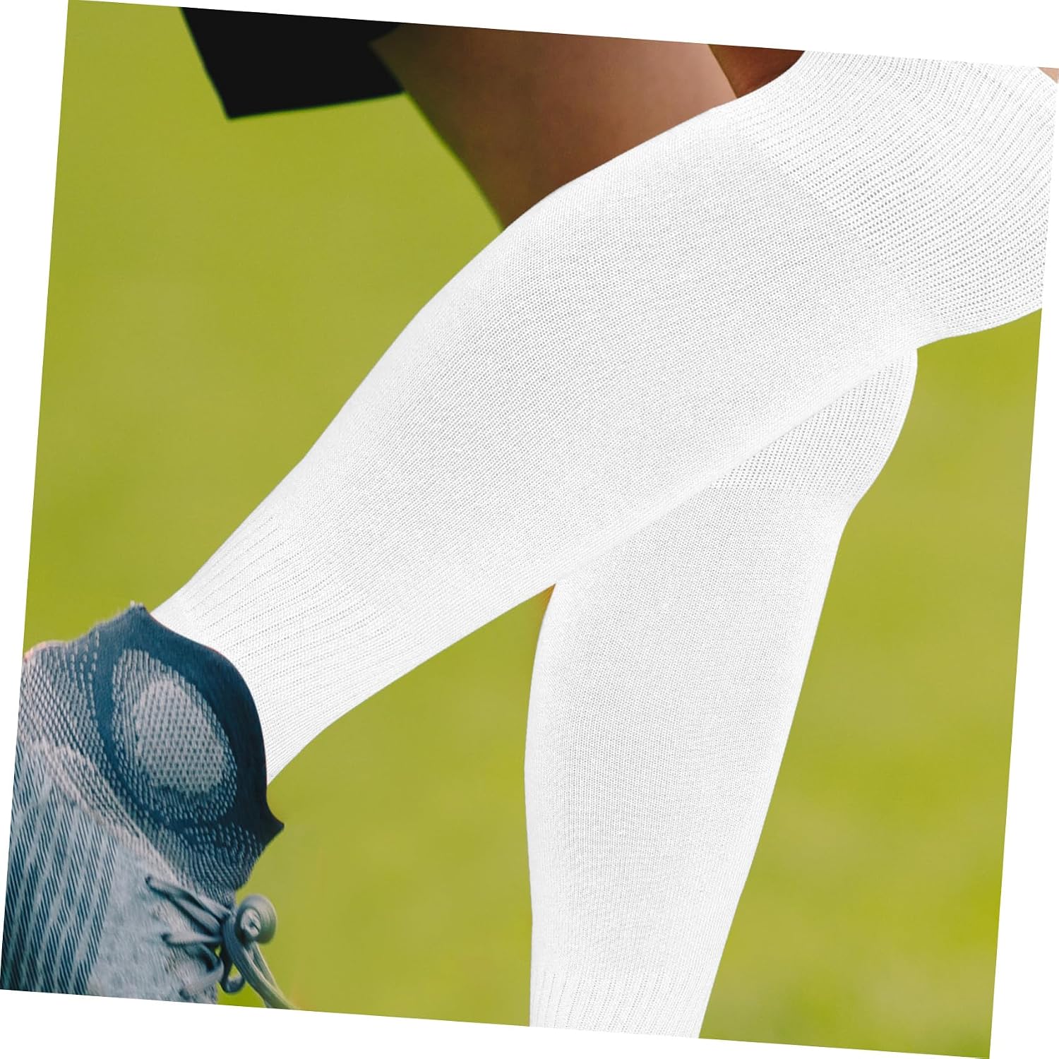 KOMBIUDA Elastic Soccer Socks Adult Soccer Stockings White Football Socks Grip for Athletic Activities