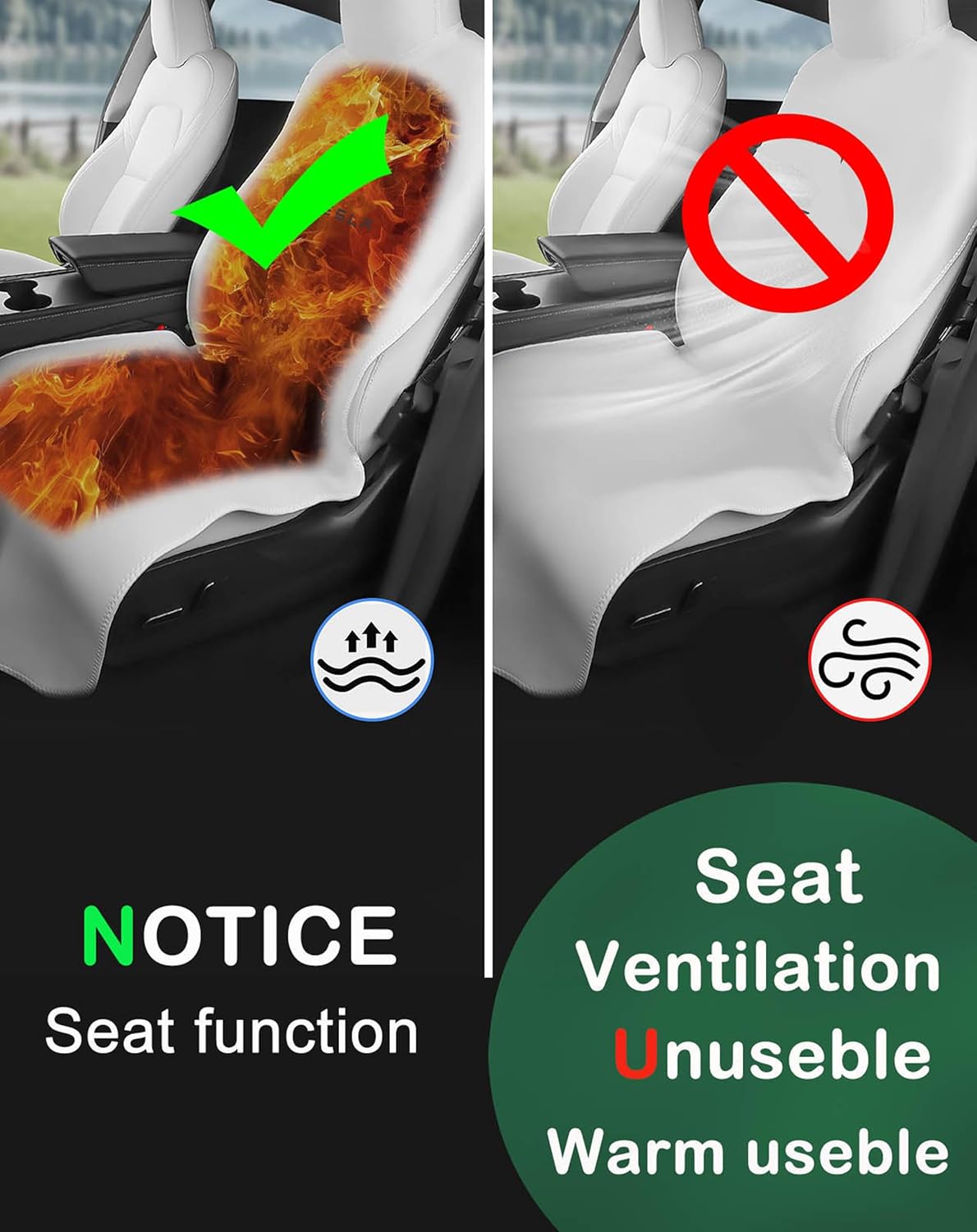 EVMODS Upgrade for Tesla Model Y/3/X/S Accessories 2024 Seat Cover Waterproof Seat Protector Neoprene Car Front Seat Protection 1PCS