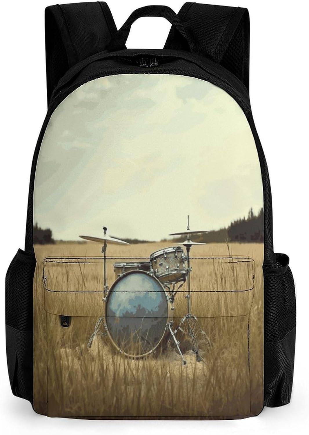 Music Drum in Field Backpack Daypack Travel Backpack | Lightweight Casual Laptop Backpack for Women Men Aesthetic Travel Bag for Weekender Business Hiking Outdoor