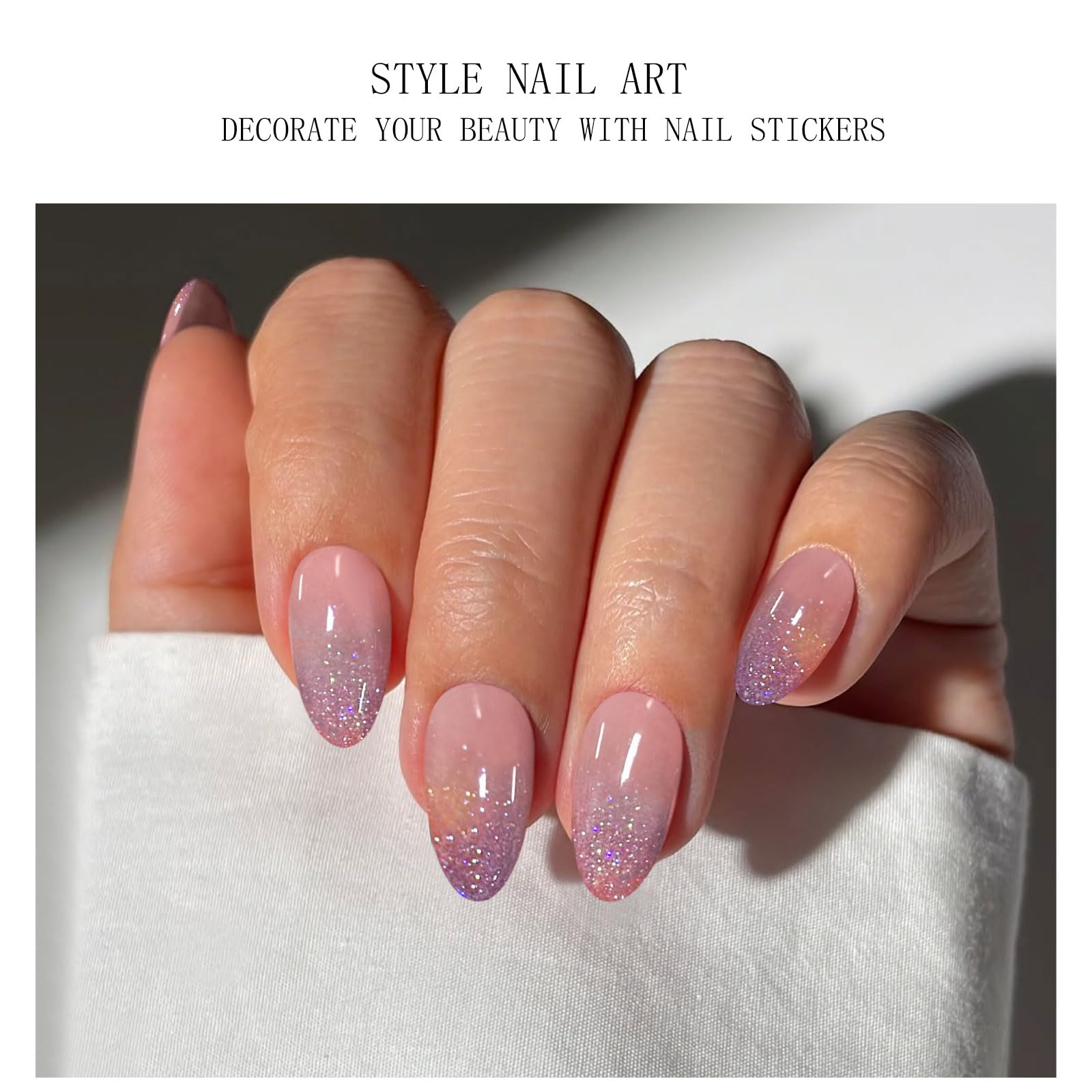 JMEOWIO Gradient brokatowy (30 sztuk) żelowy lakier do paznokci UV naklejka do paznokci owinąć Nagelsticker