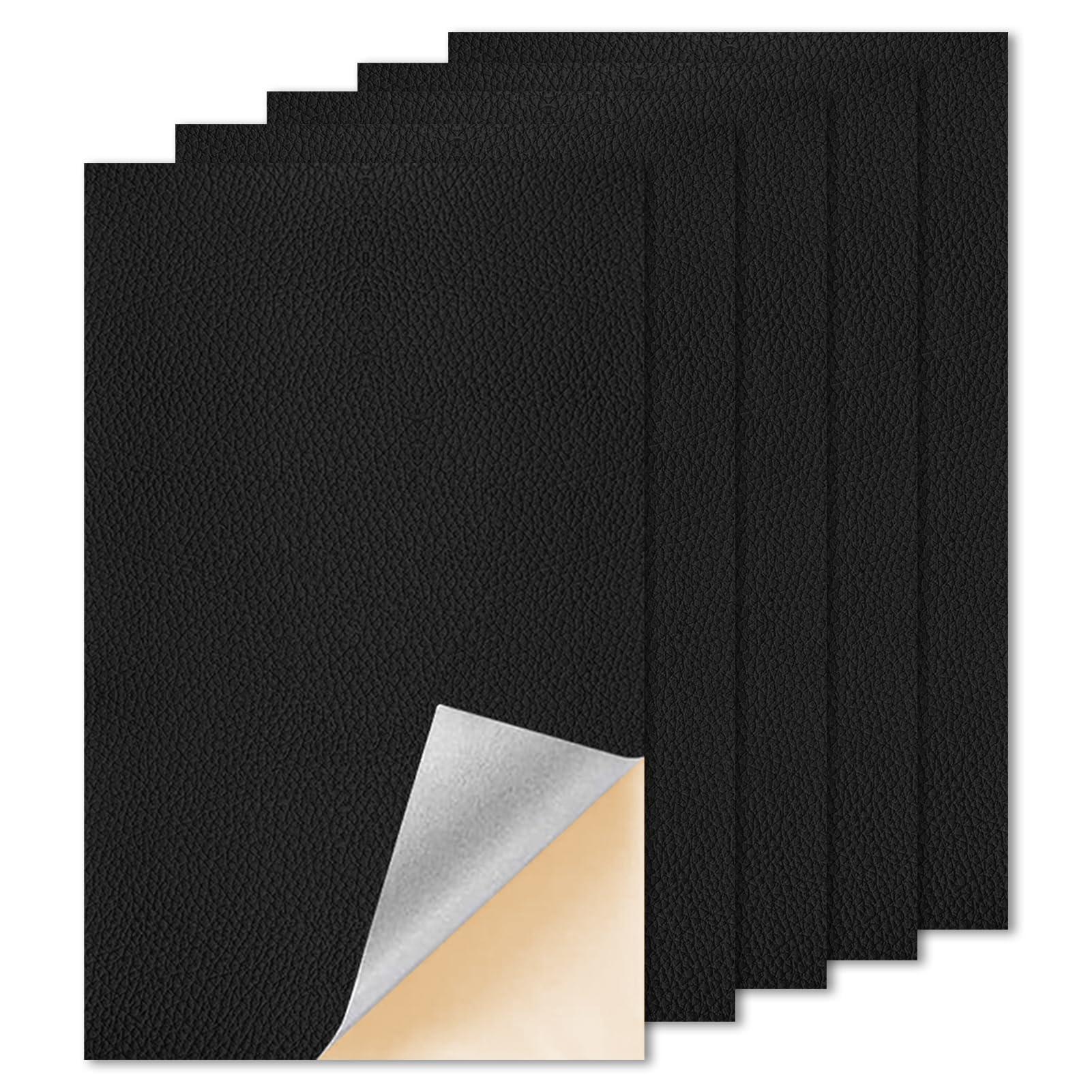 5 Pièces Patch Réparation Cuir 10 * 20 cm, Patch Réparation Autocollant Bande, Kit Reparation Cuir, Pour Canapés Sièges de Voiture Siège Vestes Bricolage Artisanat (Noir)